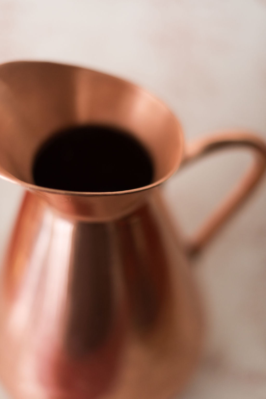 Galley & Fen copper heirloom vase, view into the opening