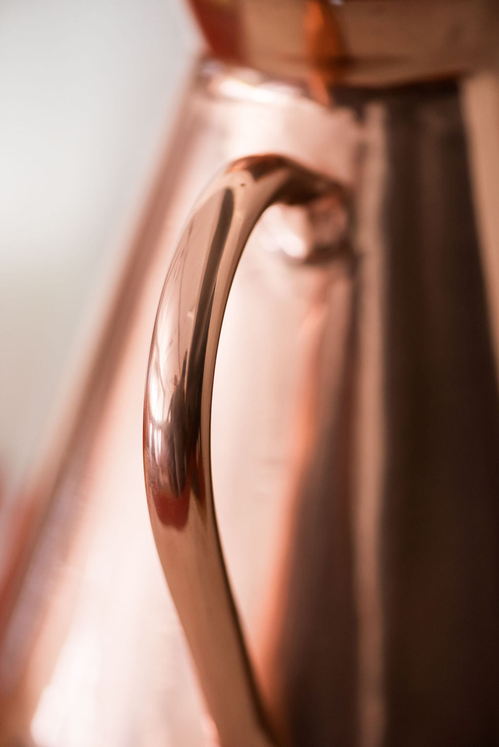 Galley & Fen copper heirloom vase, close-up of the handle
