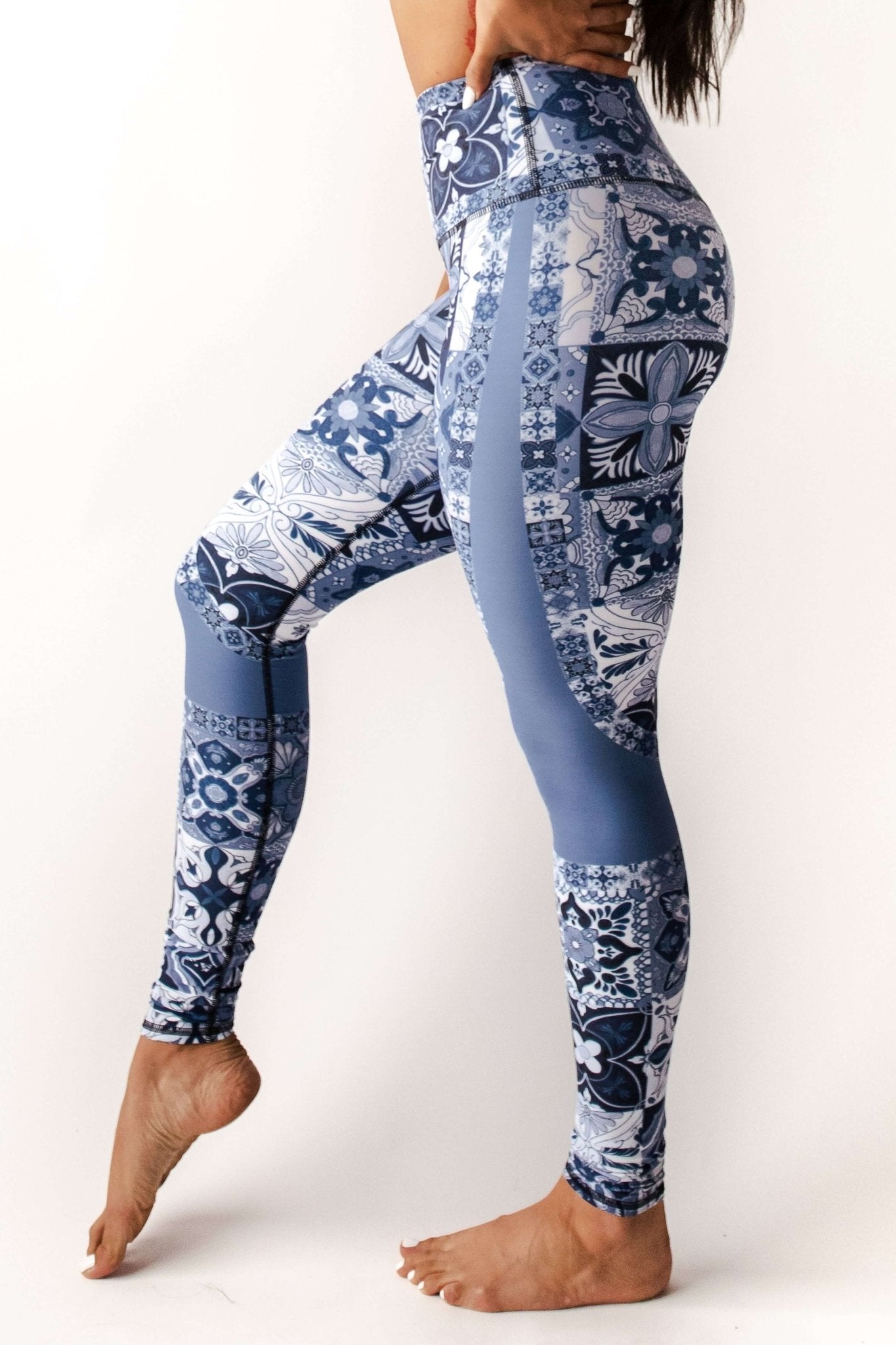 Yoga Democracy YD Legging - Mosaic In Blue