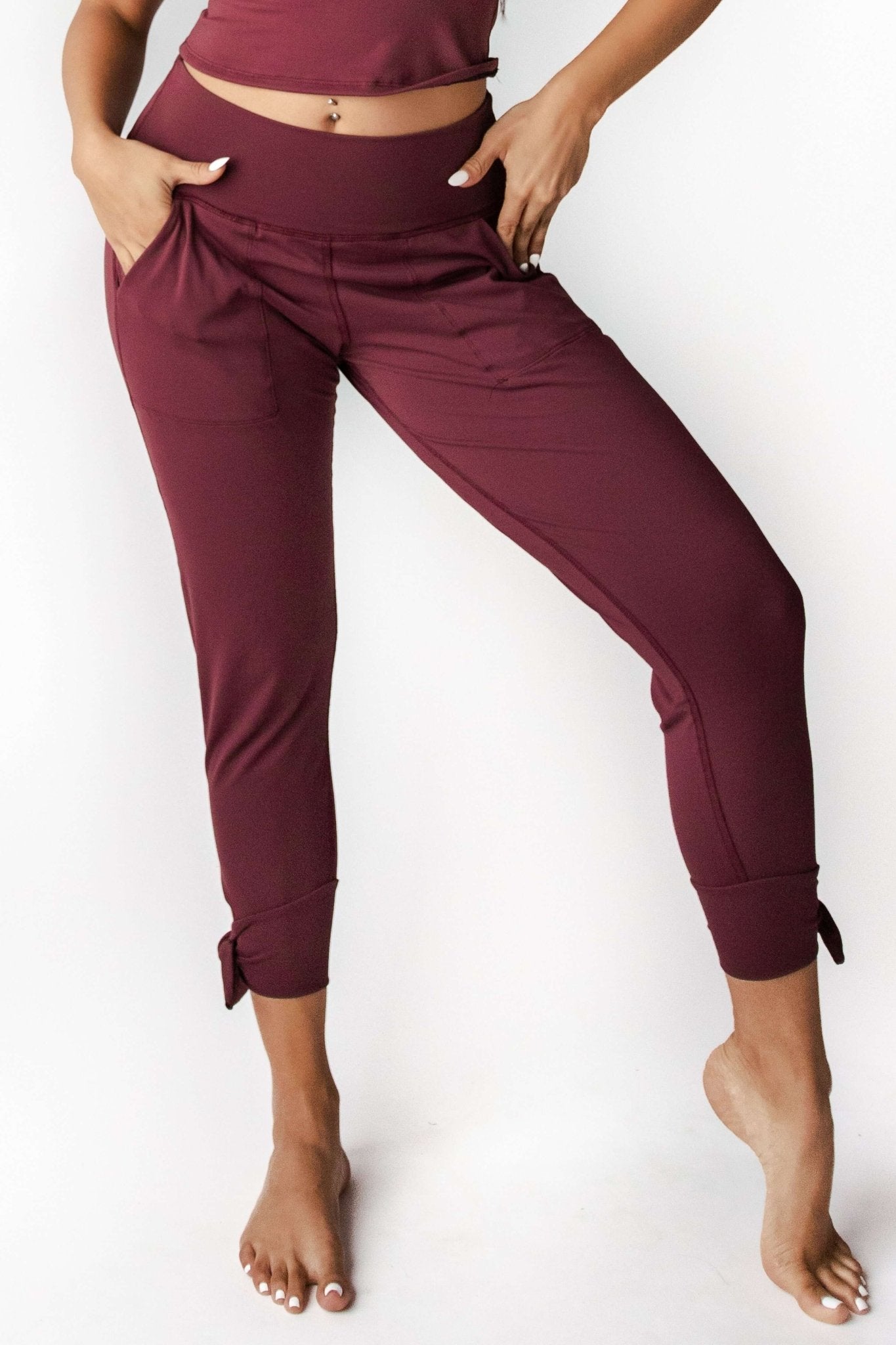 Yoga Democracy Sunday Jogger - Maroon