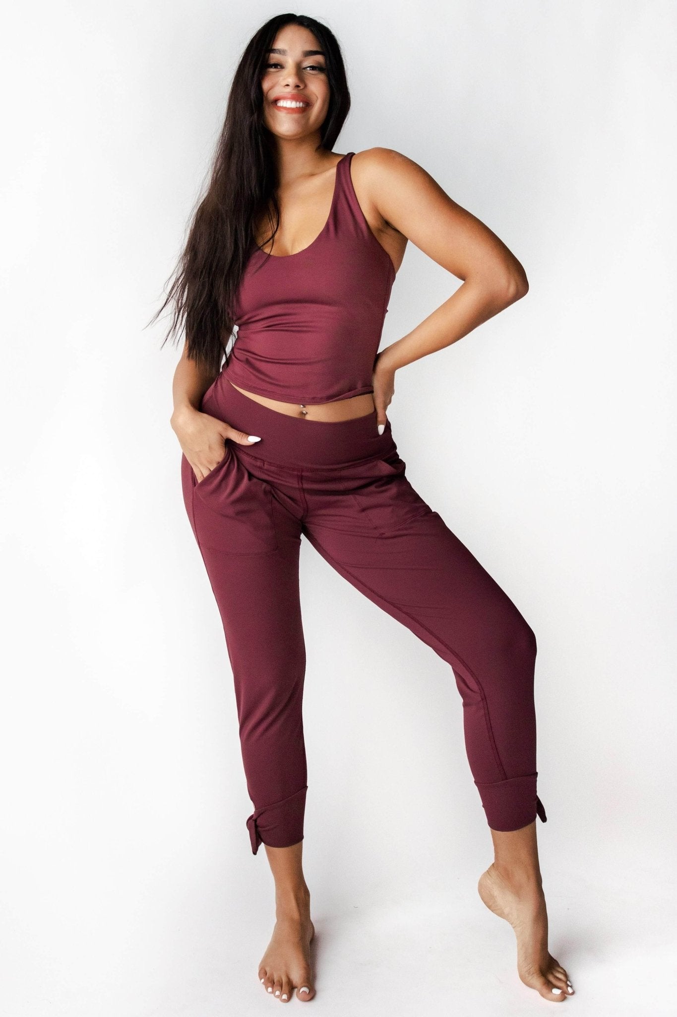 Yoga Democracy Sunday Jogger - Maroon