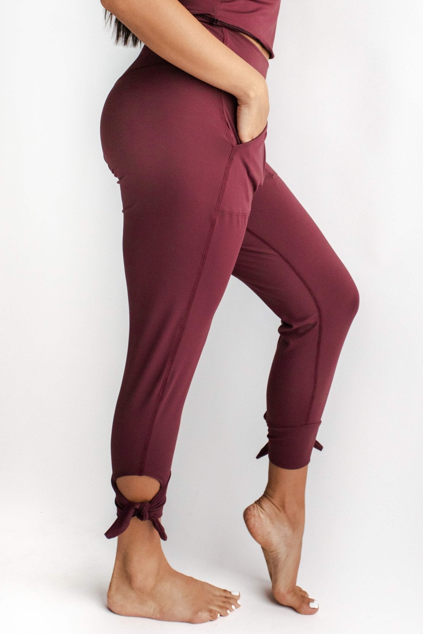 Yoga Democracy Sunday Jogger - Maroon