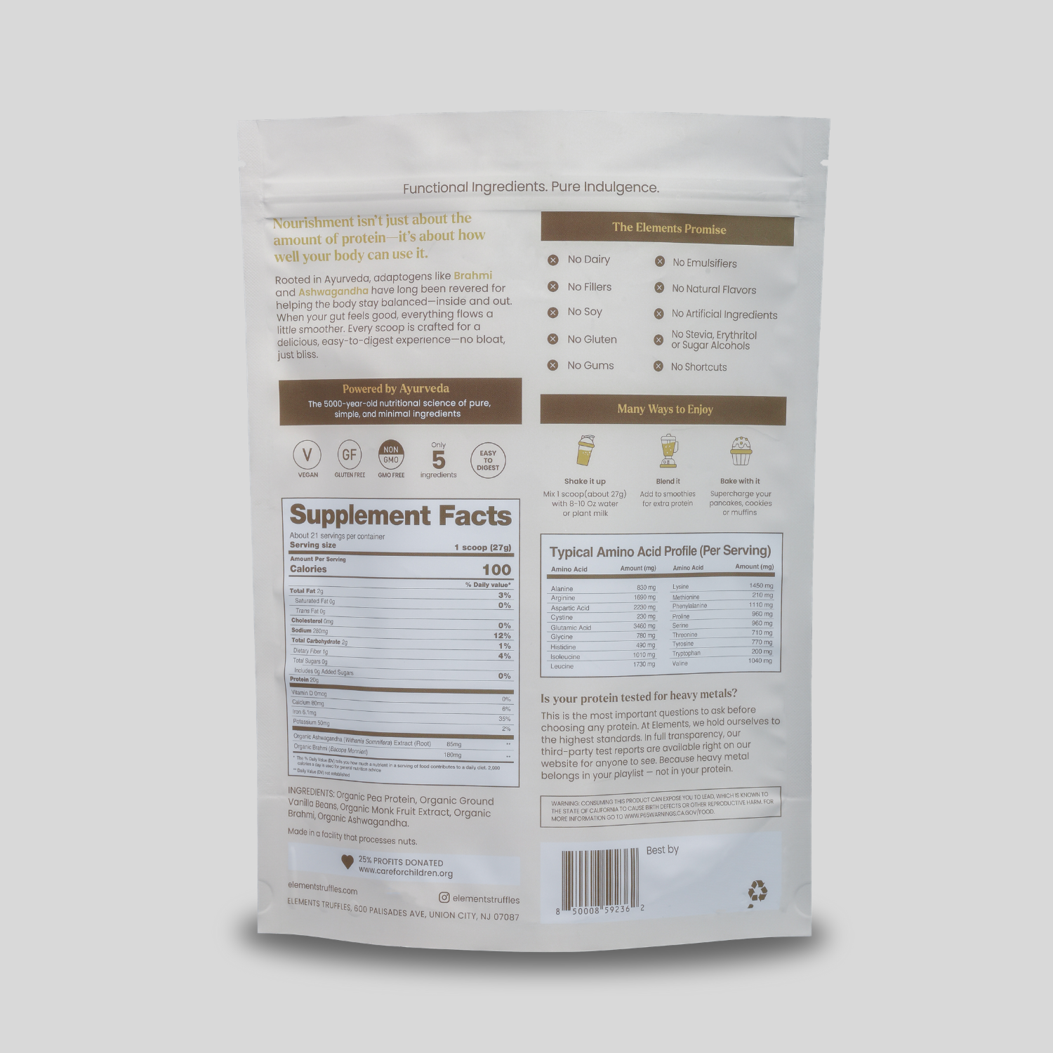 Plant Based Protein Powder: Vanilla (21 Servings)