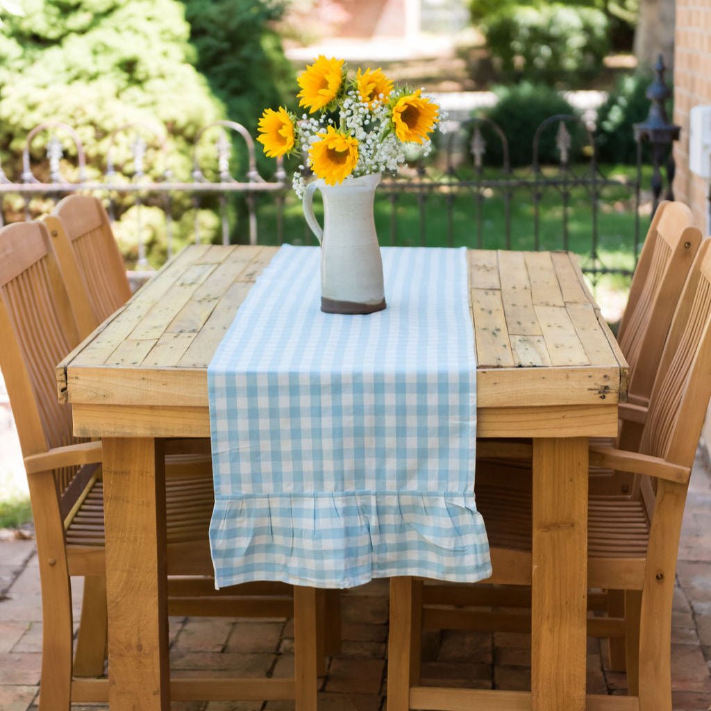 Galley & Fen Blue Gingham Table Runner