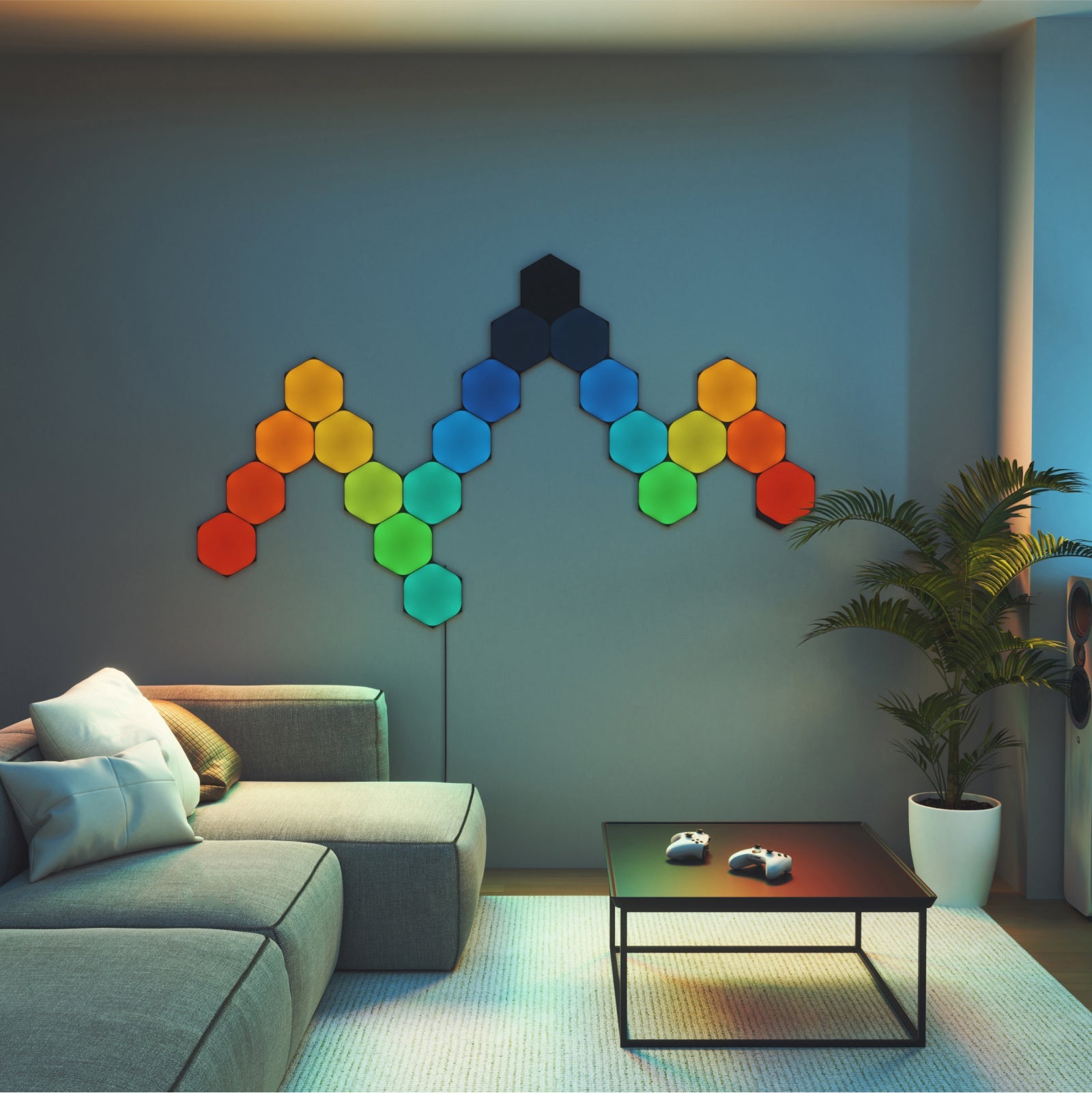 Nanoleaf Shop USA Shapes Limited Edition Ultra Black Hexagons Smarter Kit (12 panels)