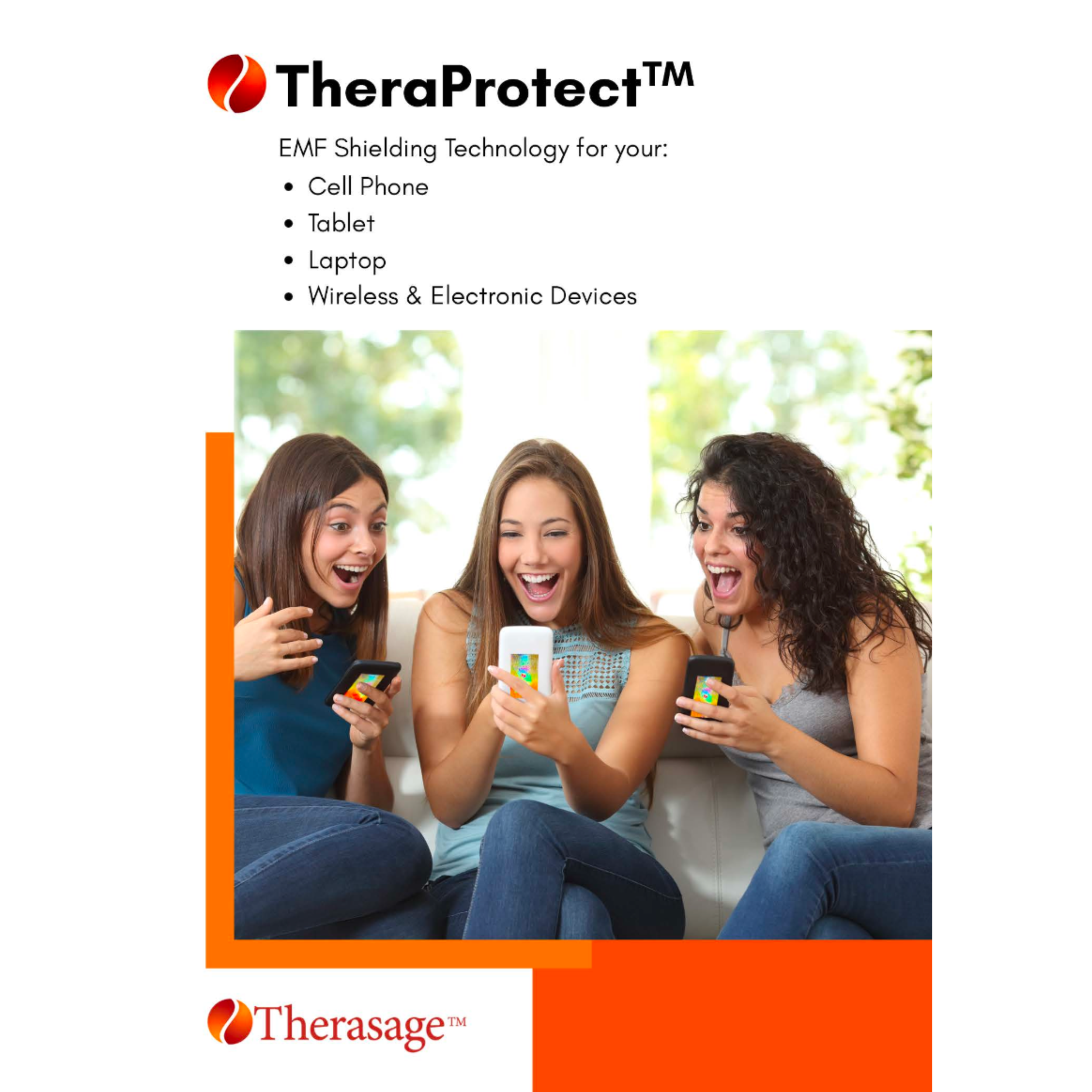 TheraProtect EMF Harmonizer - Gold - Cell Phone / Laptop / Tablet EMF Shield (2 Pack)
