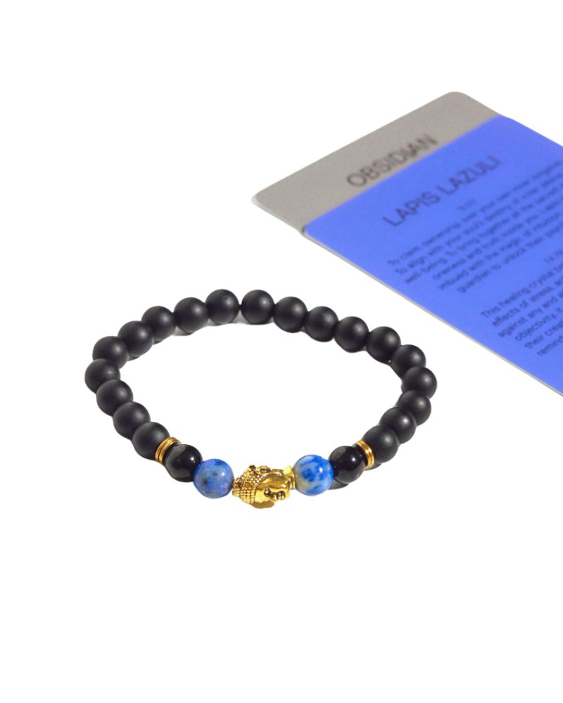 Buddha Stone w/ Lapis + Obsidian