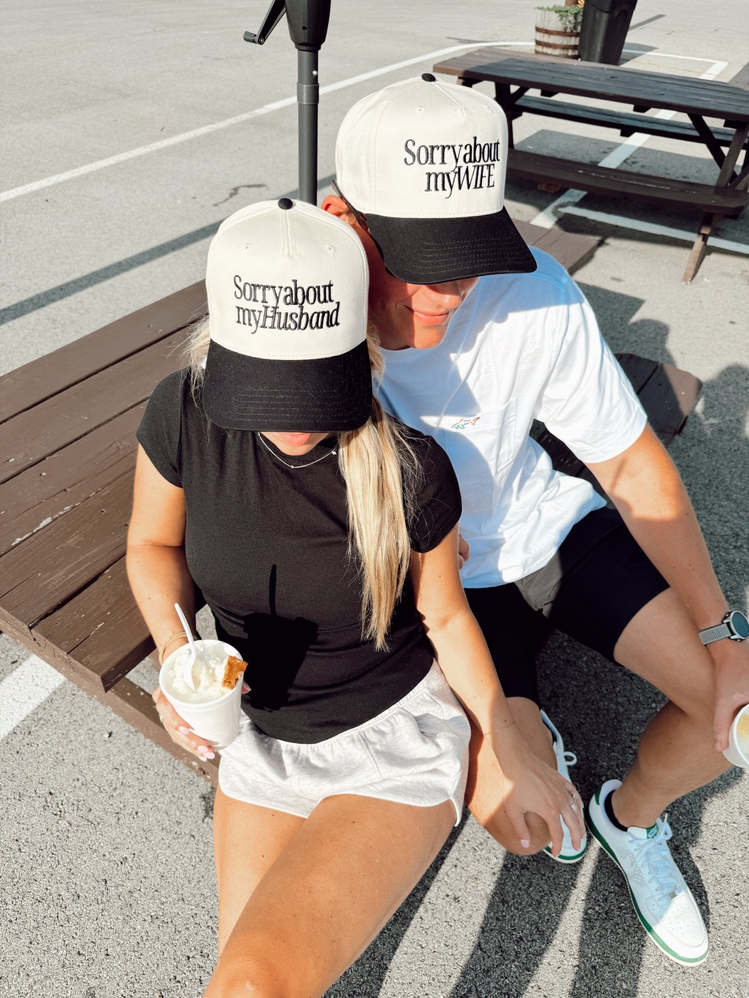 KenzKustomz Sorry about my Husband / Wife Vintage Trucker Hat