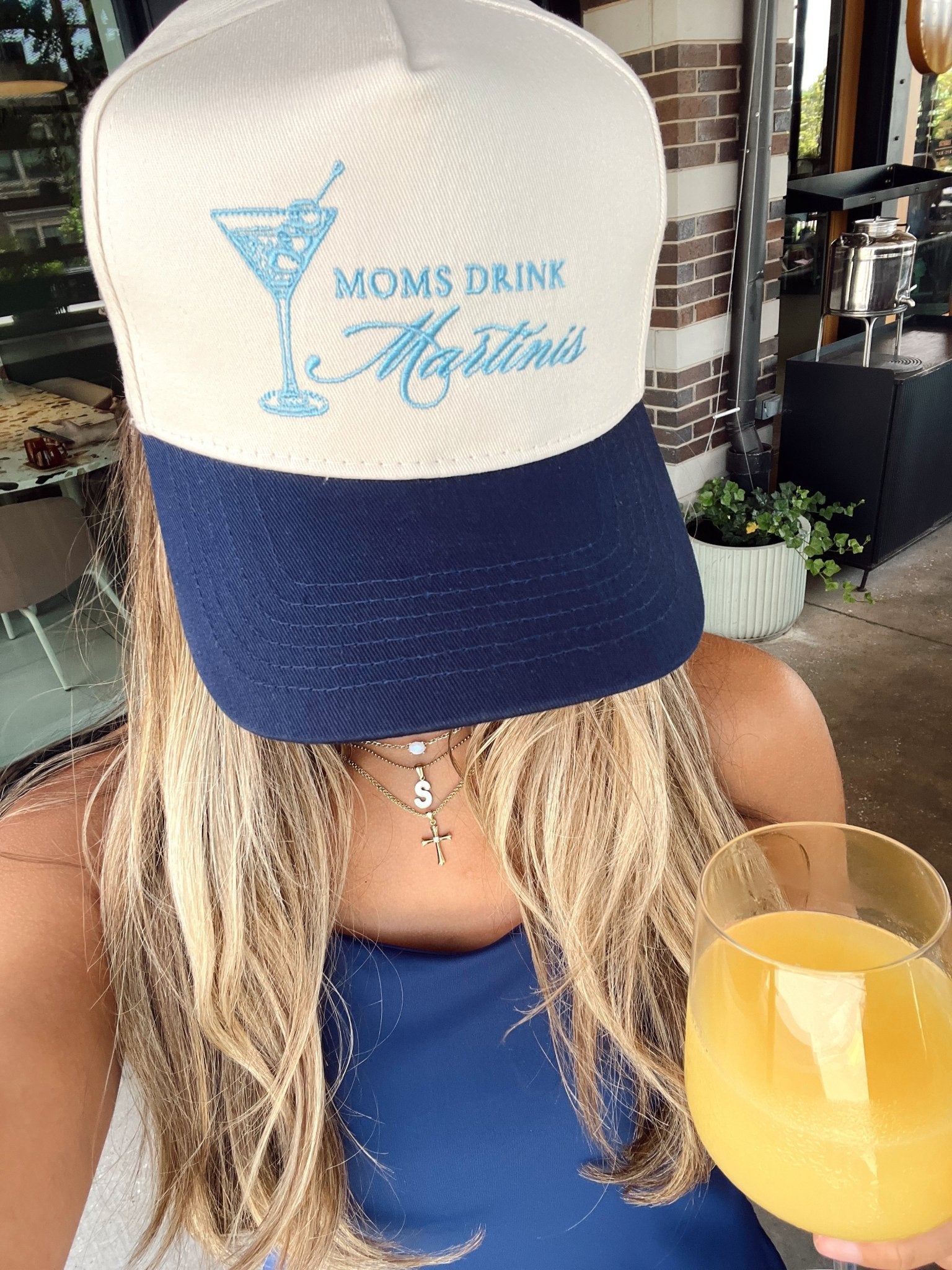 KenzKustomz Mom's Drink Martinis - Navy Vintage Trucker Hat