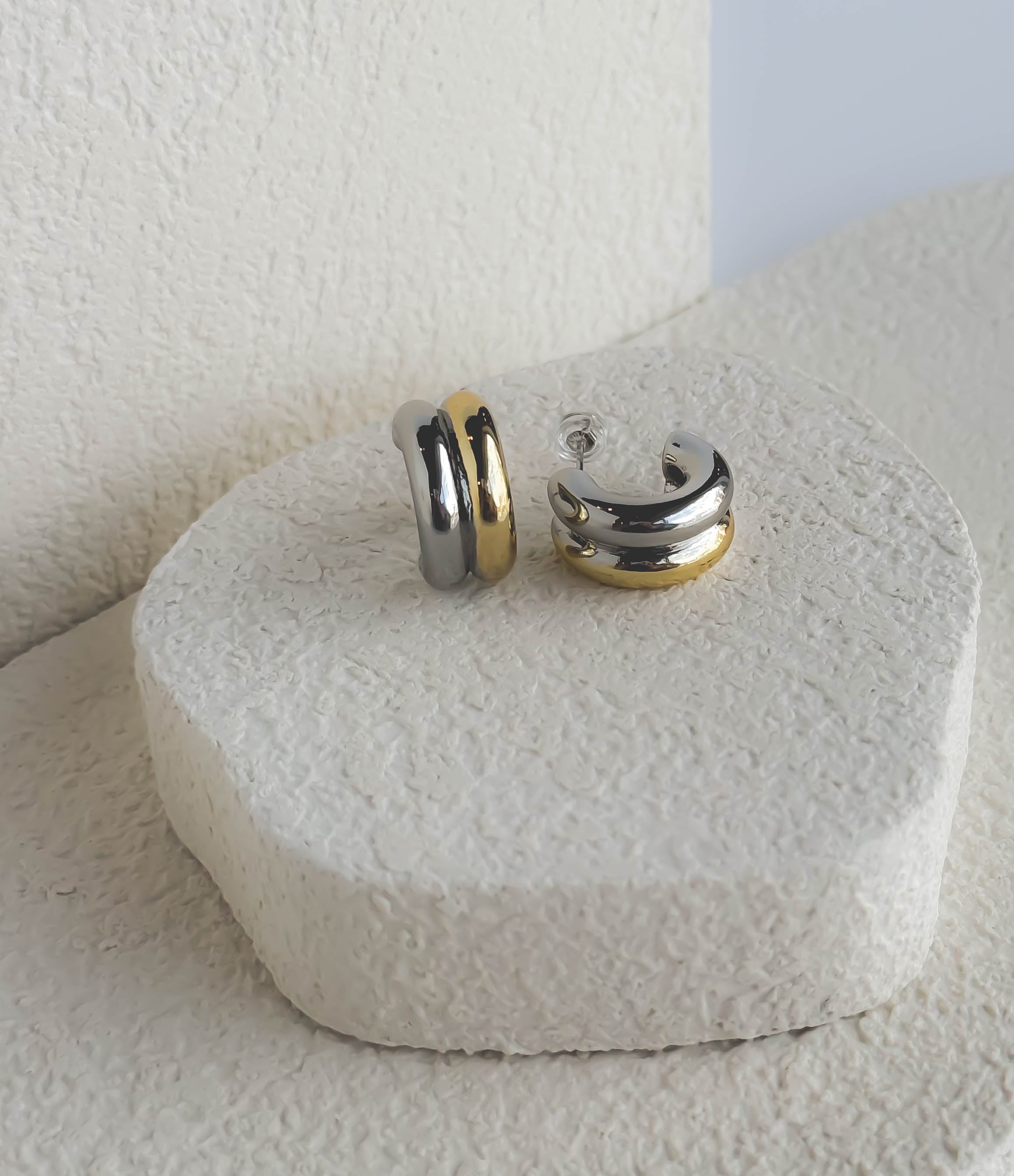 Rand Designs Dakota Two Tone Hoop Earring