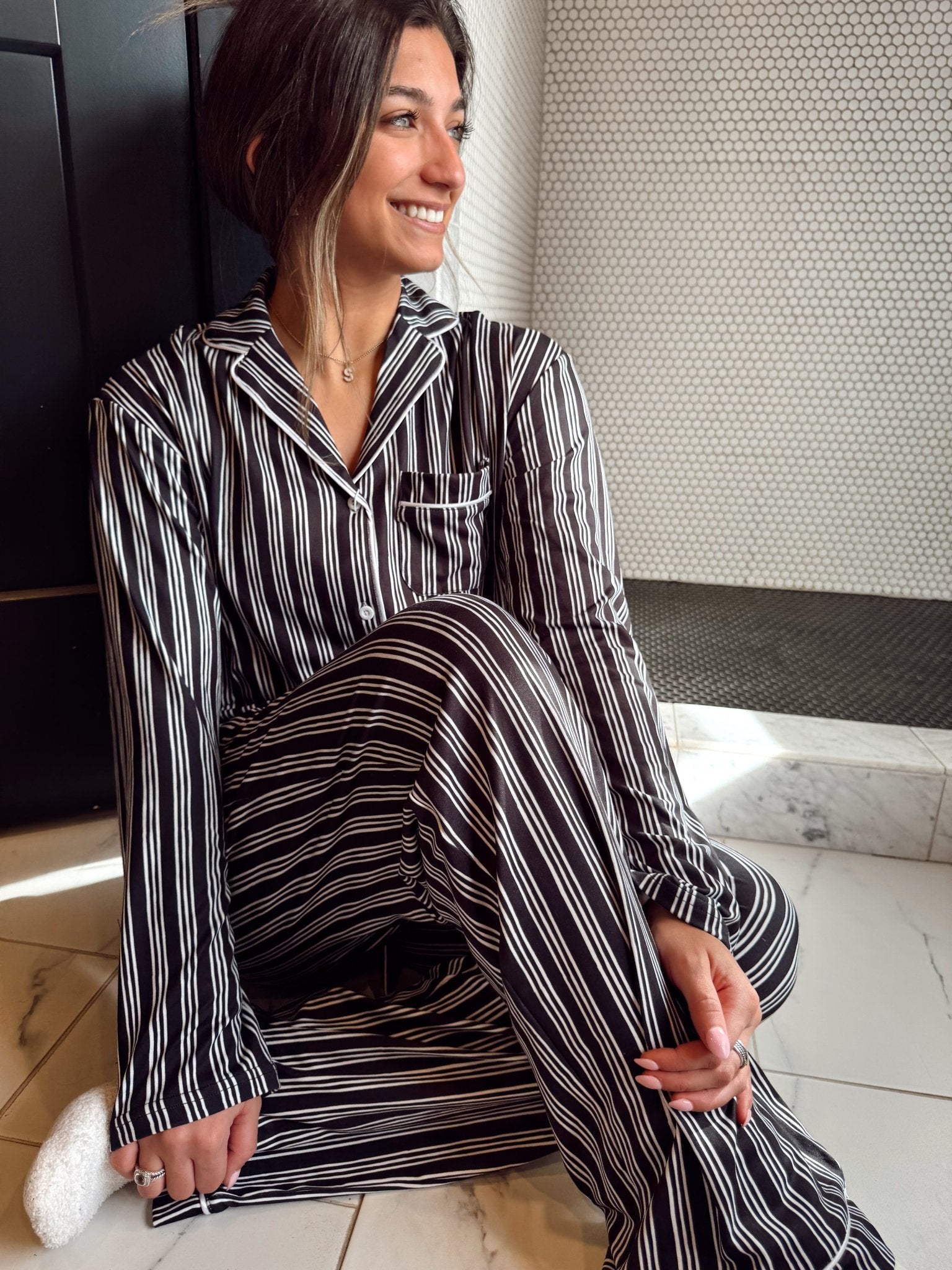 KenzKustomz Black Stripe Pajama Set