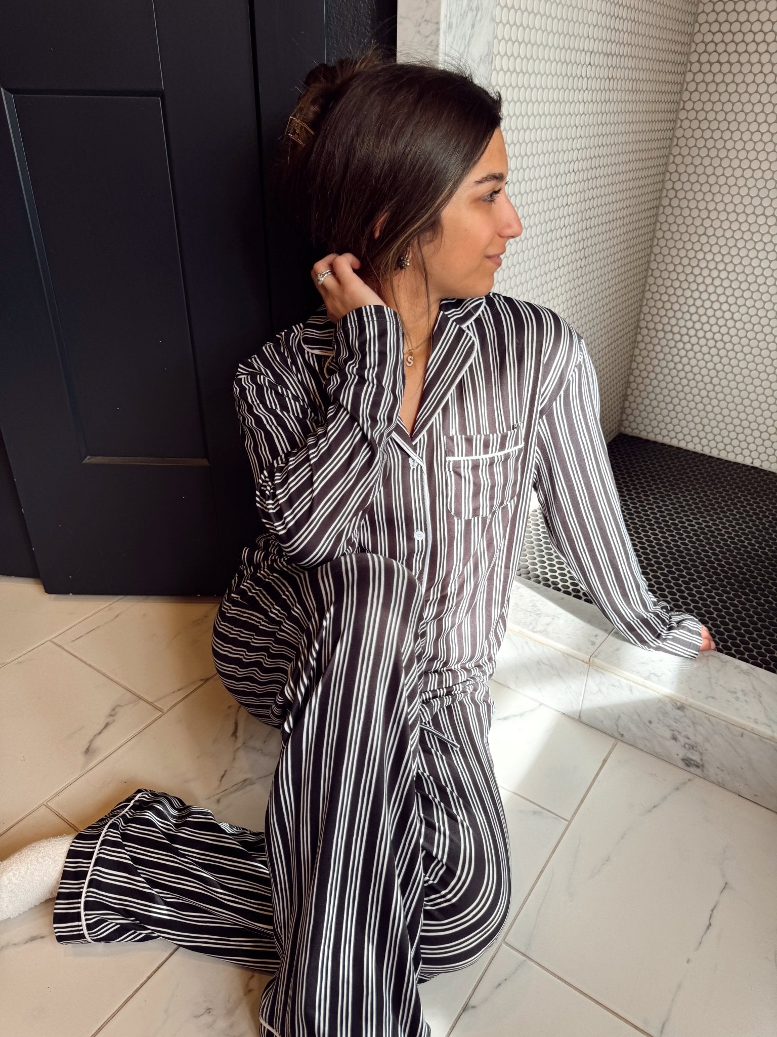 KenzKustomz Black Stripe Pajama Set