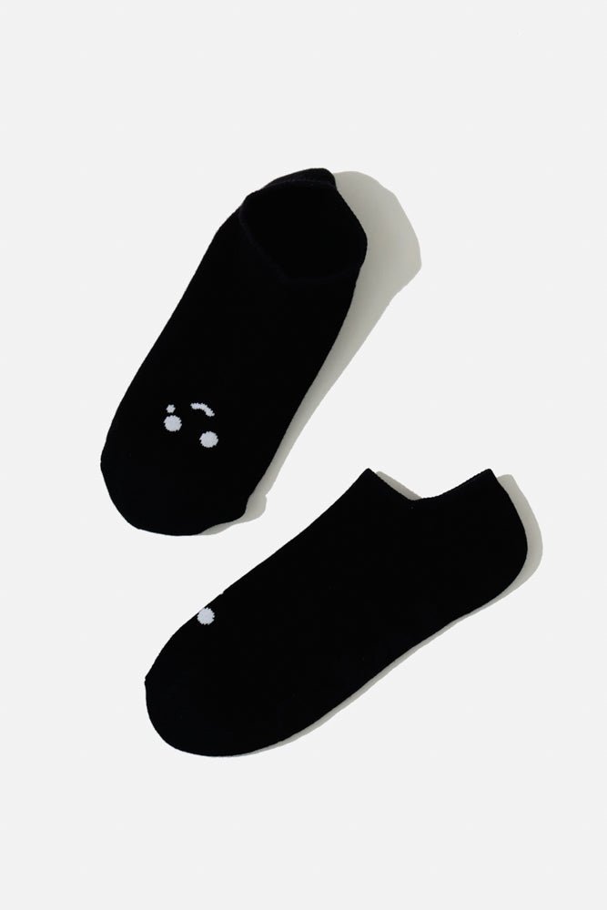 POPFLEX® Happy Cry Face Low Rise Socks - Black