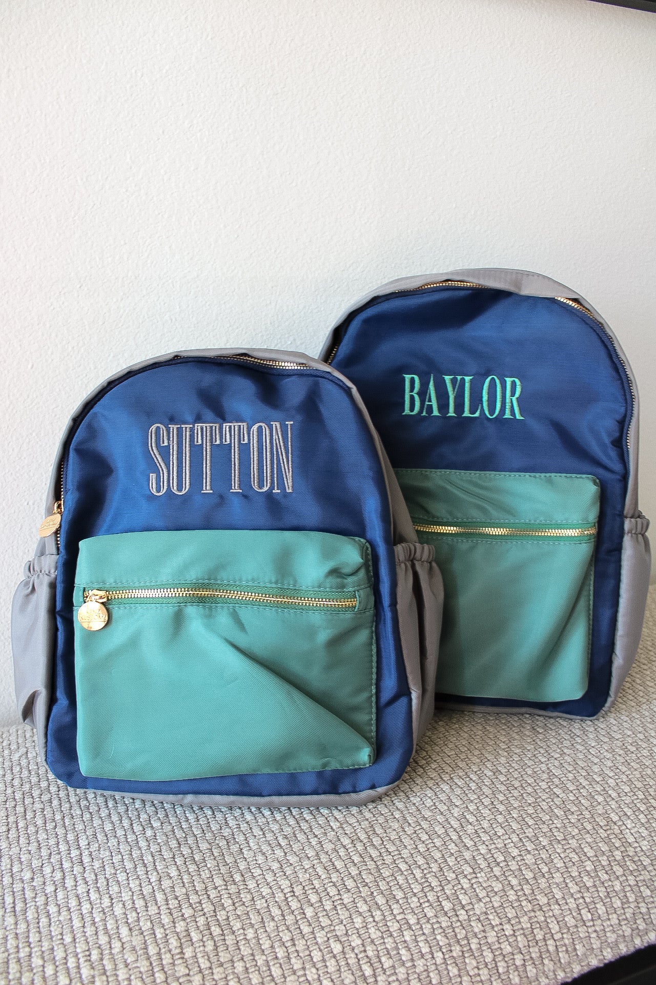 KenzKustomz Green, Navy, + Grey Colorblock Backpack