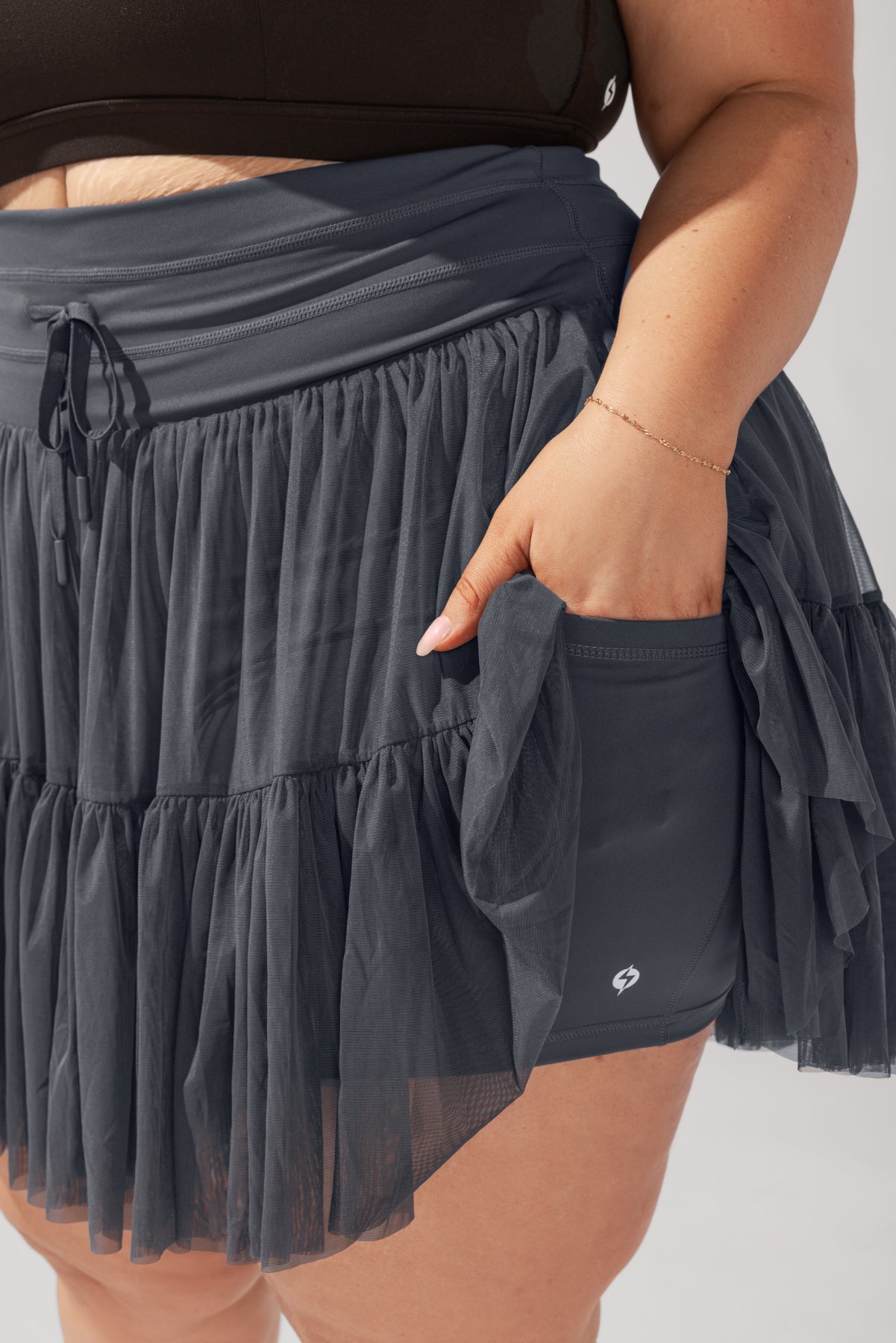 POPFLEX® Pirouette Skort - Smoky Grey