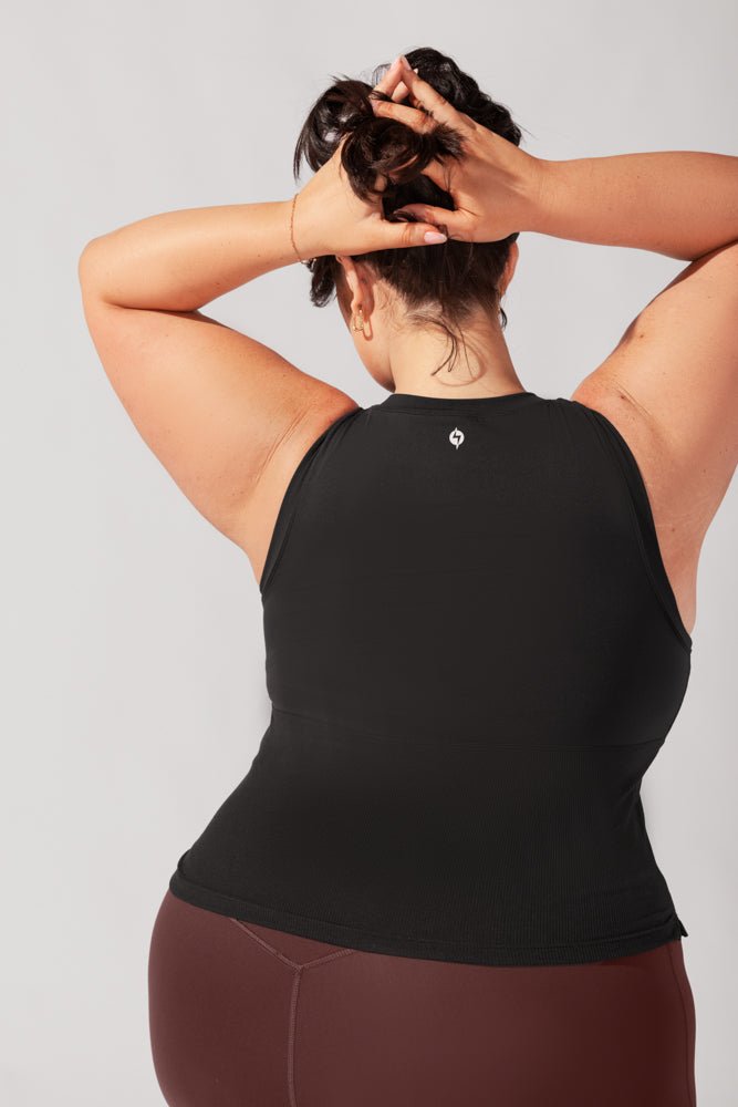 POPFLEX® Peekaboo Crew Tank - Black