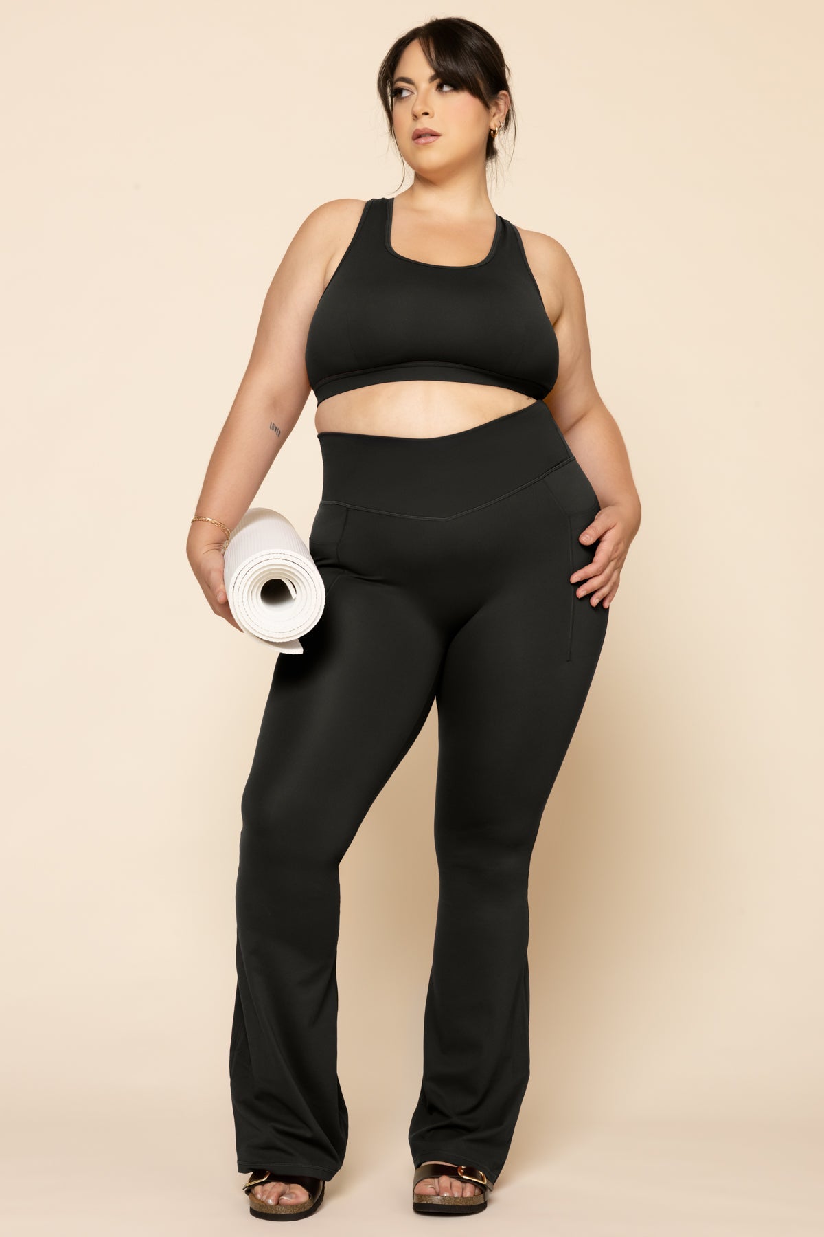 POPFLEX® Supersculpt™ Flared Legging with Pockets - Black