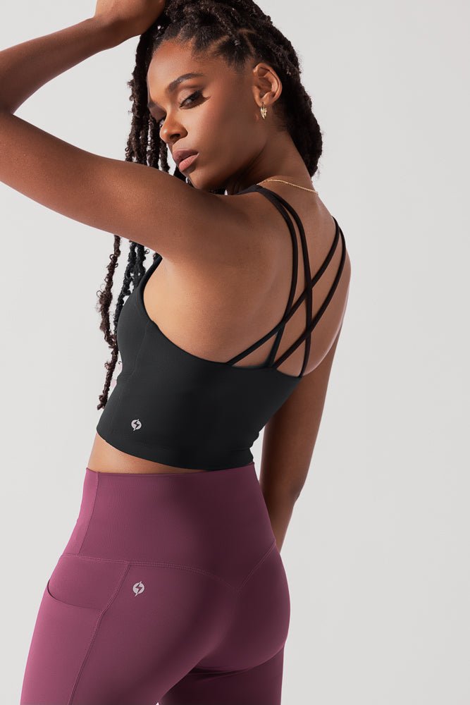 POPFLEX® Cleo Corset Crop Bralette - Black
