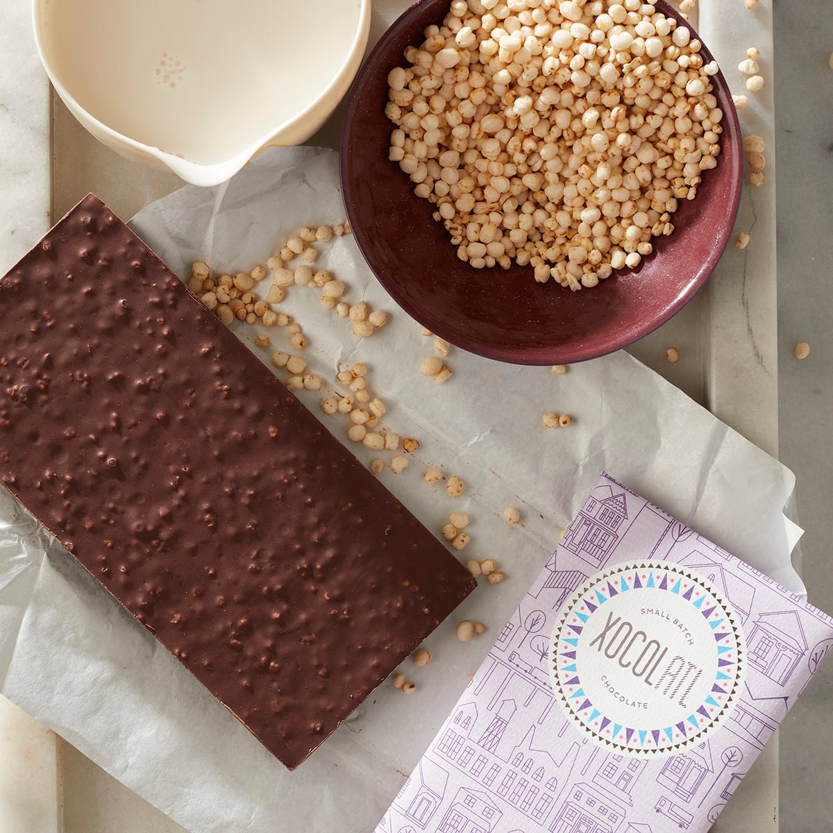 Xocolatl Small Batch Chocolate Crackle & Crunch Quinoa Chocolate Bar