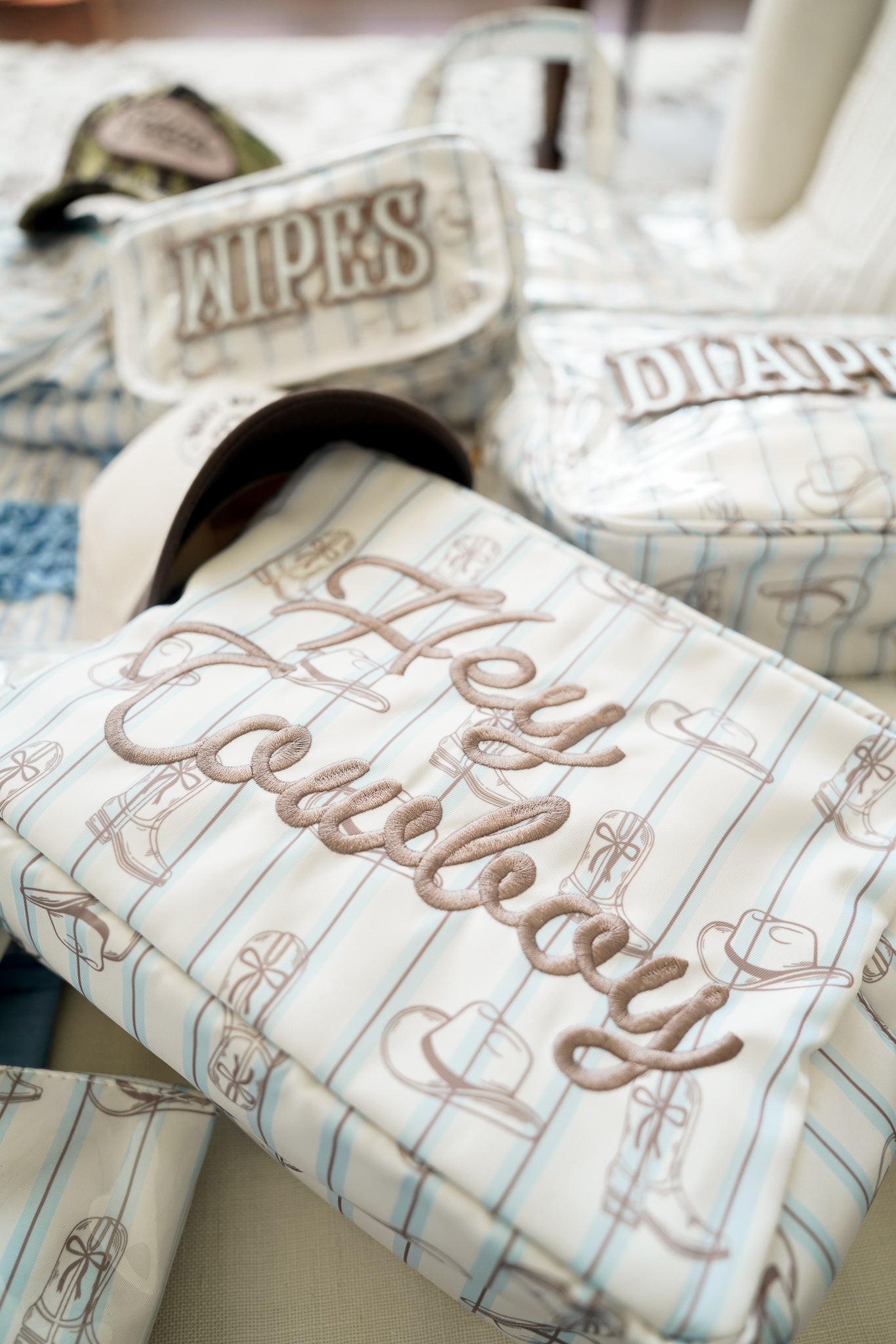 KenzKustomz Hey Cowboy - Western Blues Striped XL Bag