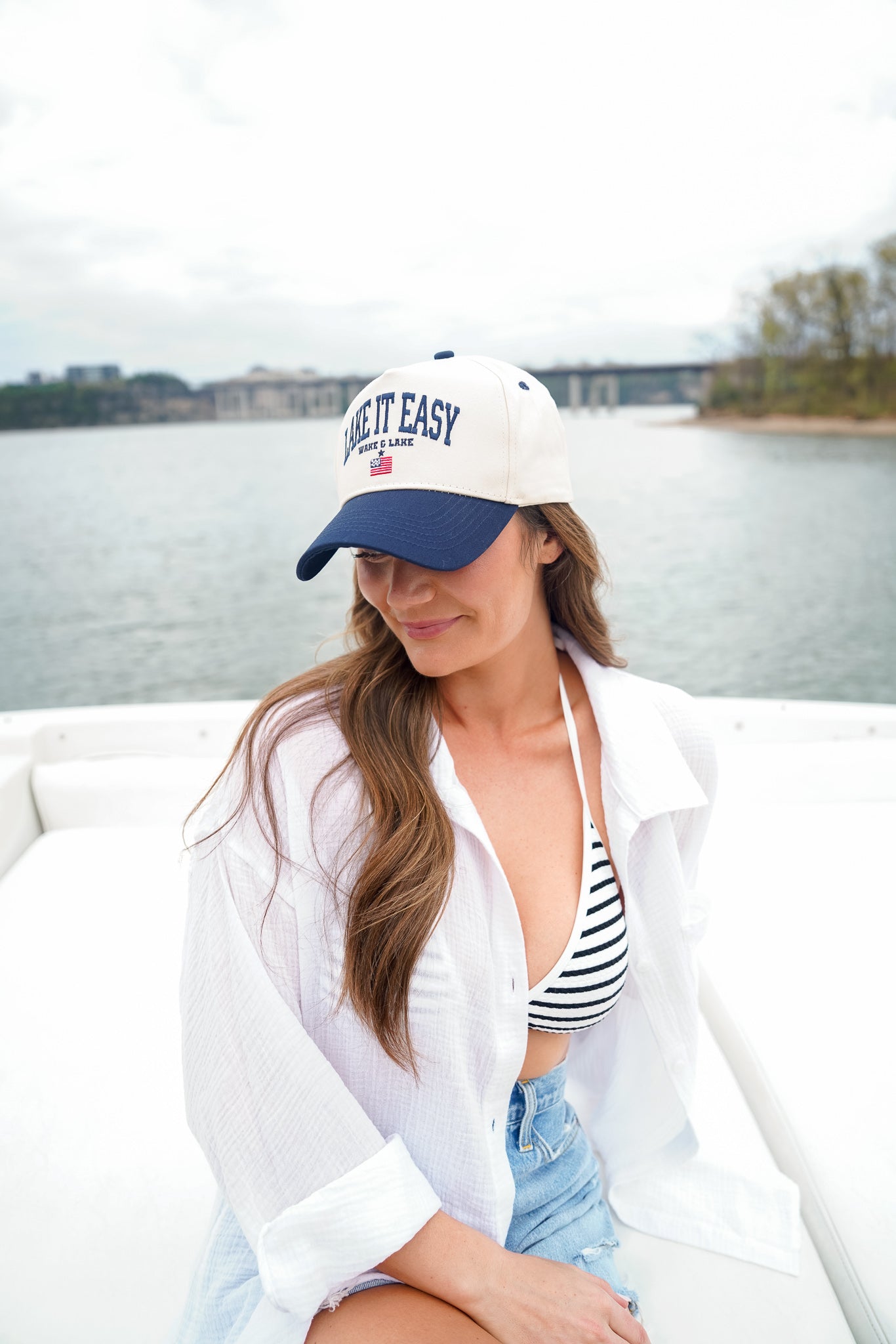 KenzKustomz Lake it Easy - Navy Vintage Trucker Hat