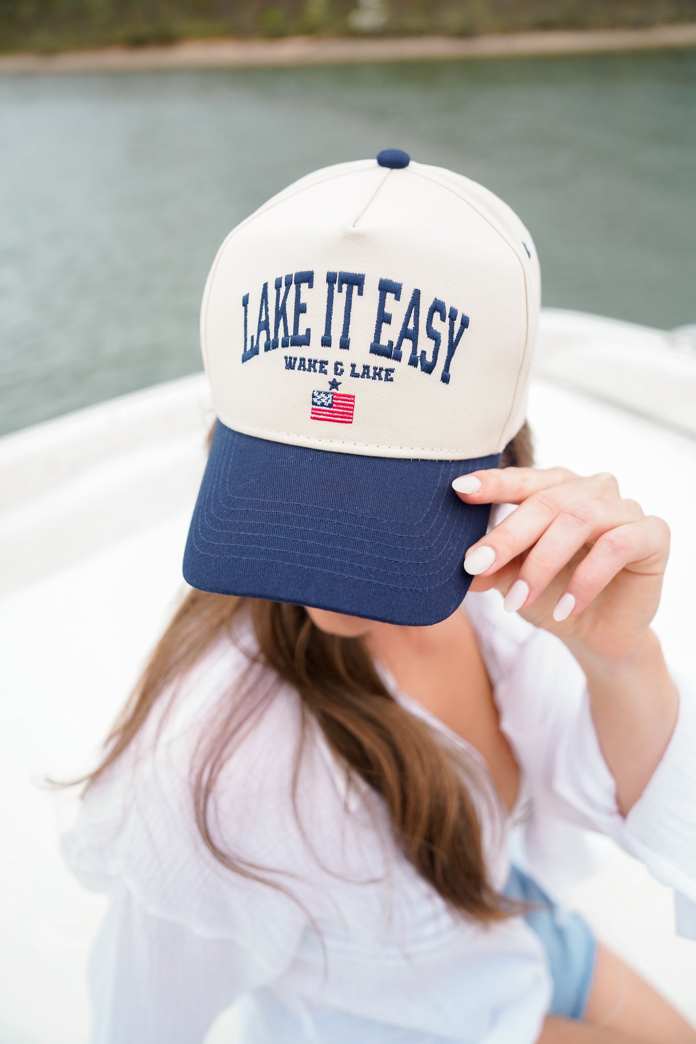 KenzKustomz Lake it Easy - Navy Vintage Trucker Hat