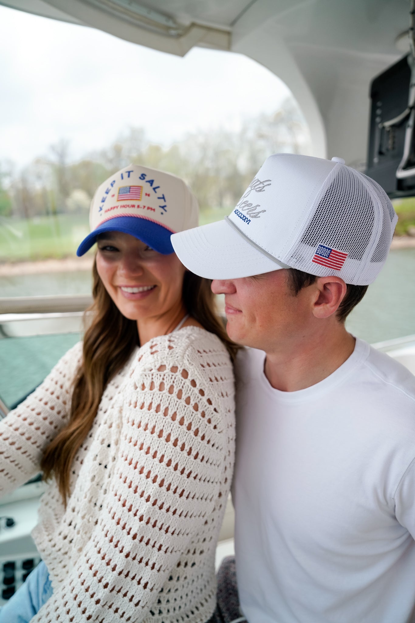 KenzKustomz Boats & Beers - White Vintage Trucker Hat