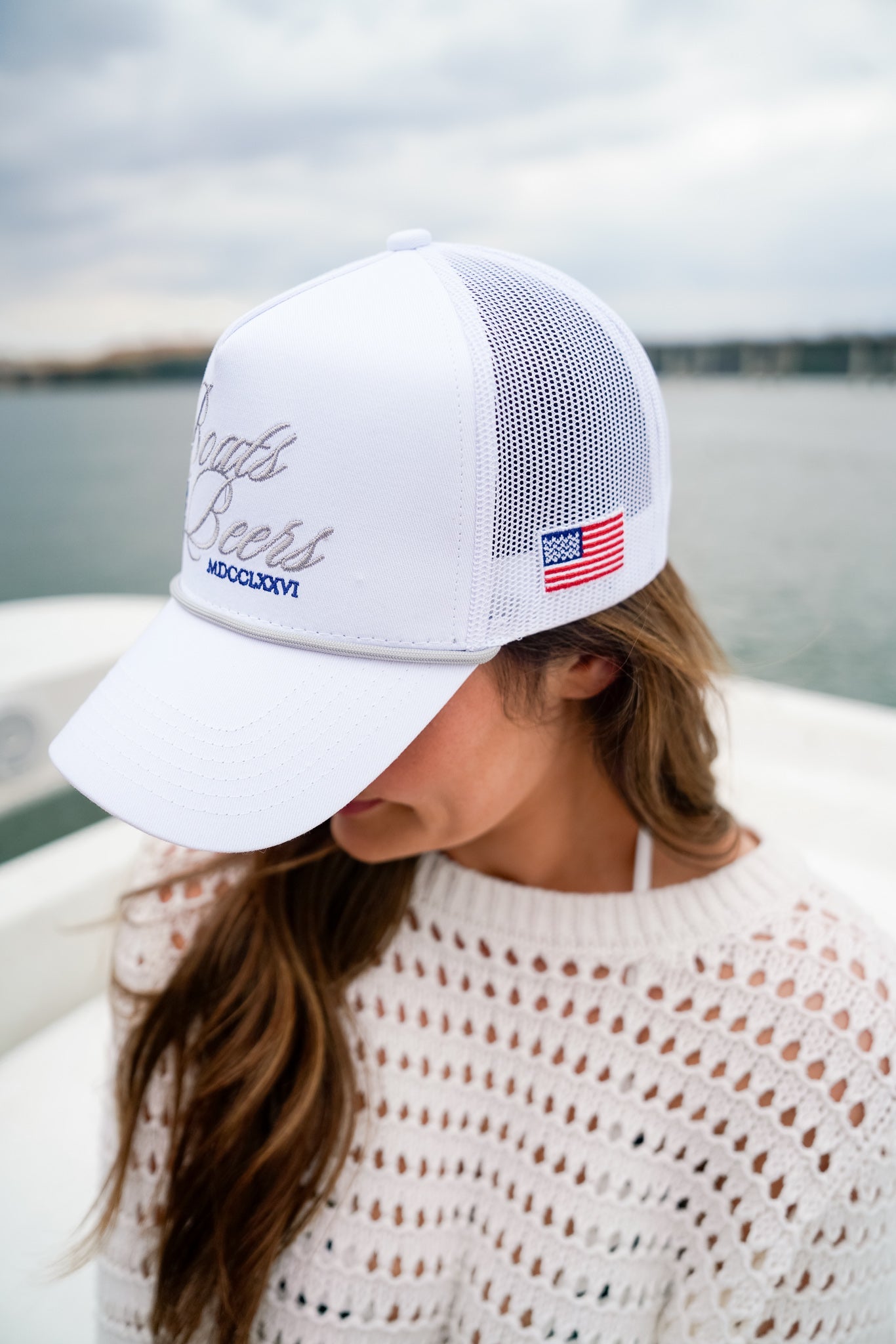 KenzKustomz Boats & Beers - White Vintage Trucker Hat