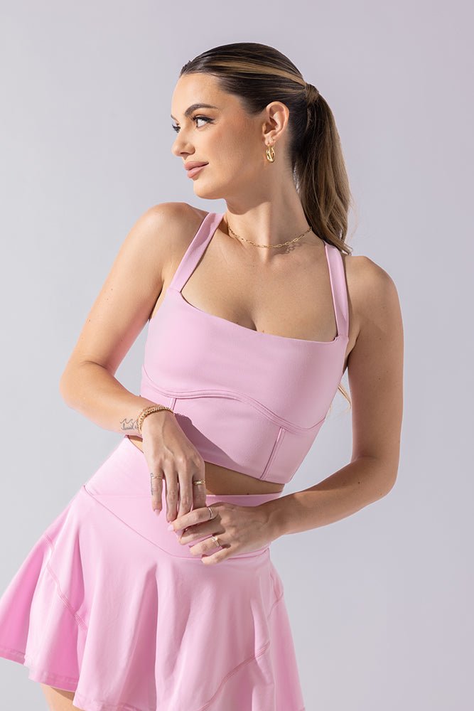 POPFLEX® Daphne Corset Crop Top - Bubblegum