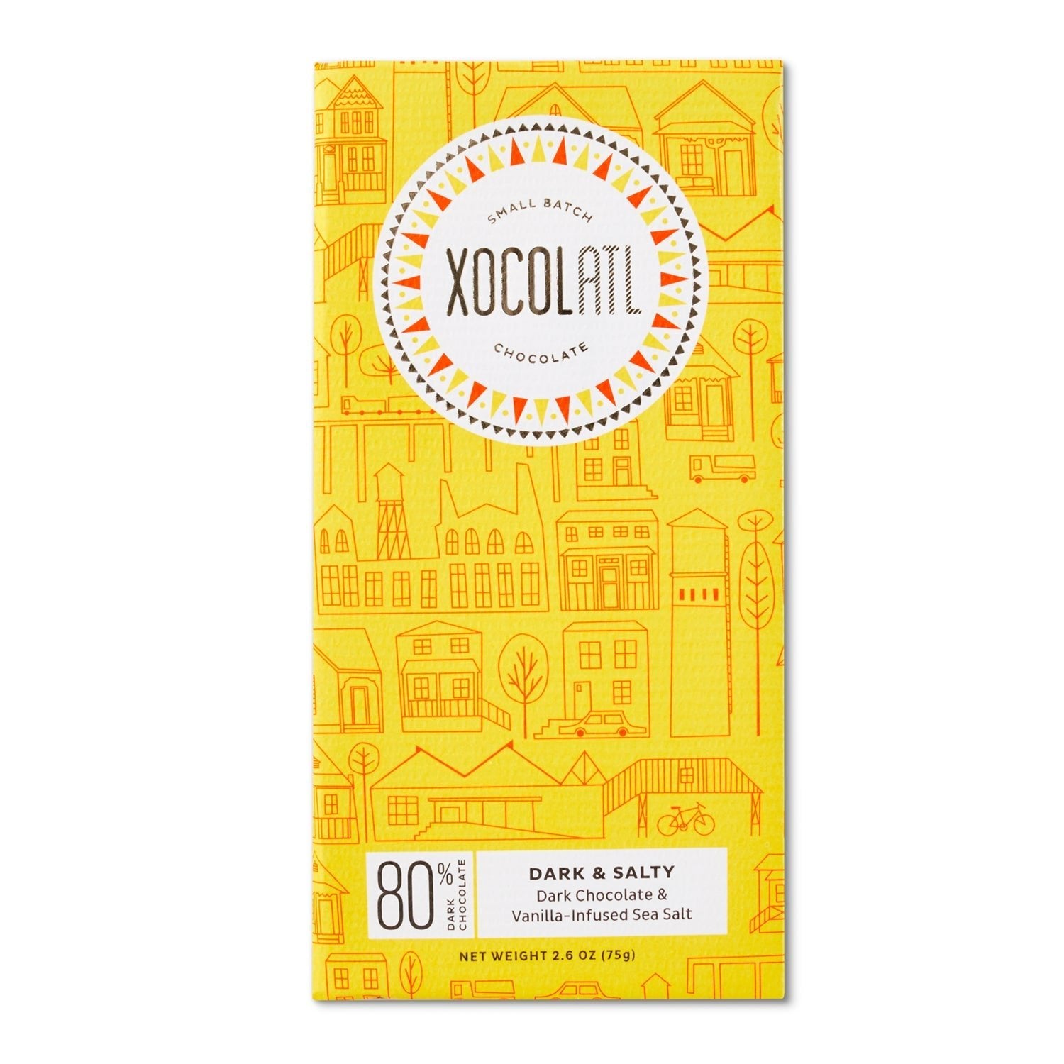 Xocolatl Small Batch Chocolate Dark & Salty Dark Chocolate Sea Salt Bar