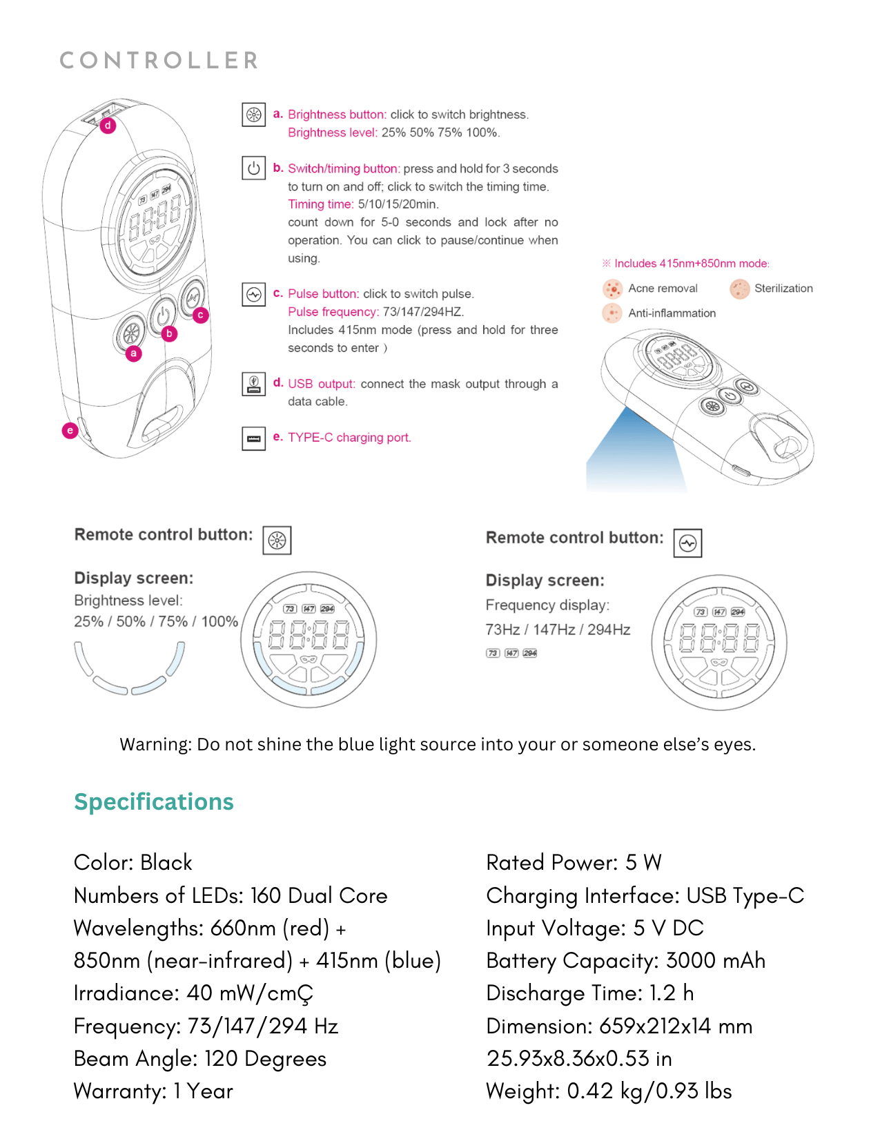 ECO FACE PLATINUM proCLEAR LED Mask (Jet Black)
