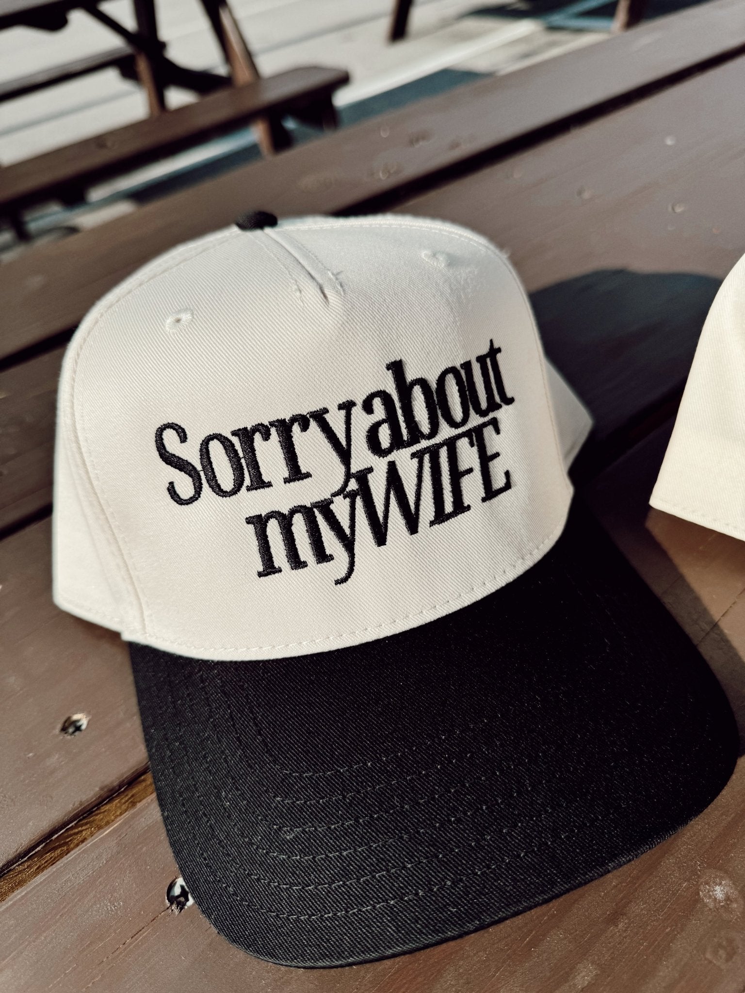 KenzKustomz Sorry about my Husband / Wife Vintage Trucker Hat