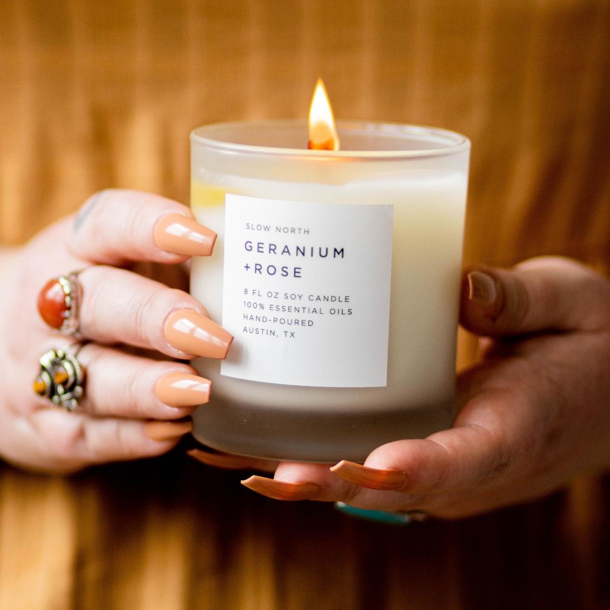 Slow North Geranium + Rose - Signature Candle