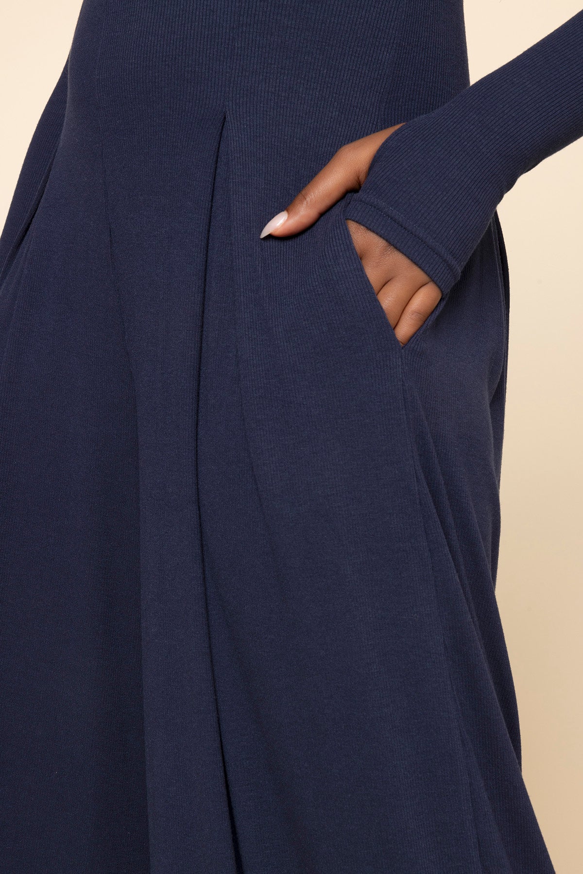 POPFLEX® Go With The Flow Long Sleeve Jumpsuit - Cosmic Navy