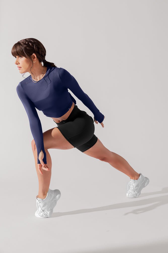 POPFLEX® Crisscross Hourglass® Midi Short with Pockets - Black