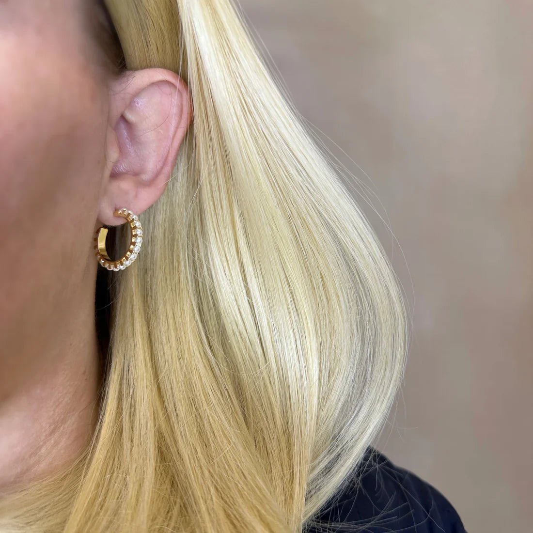 Rand Designs Bella Pearl Hoop Earring