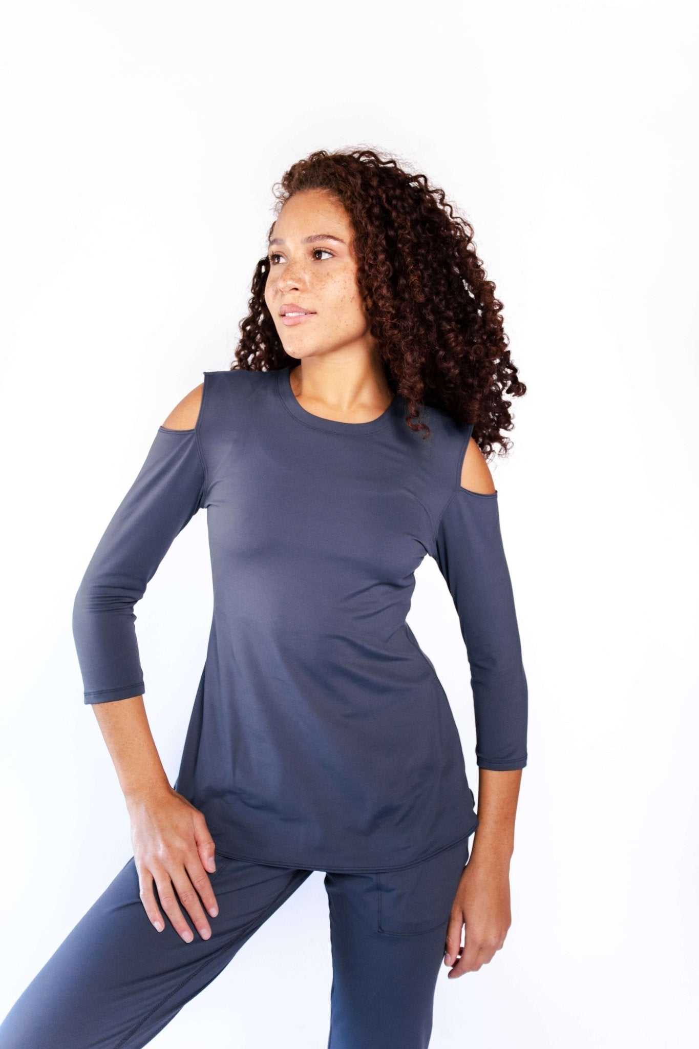 Yoga Democracy Open Shoulder Top - Nocturnal