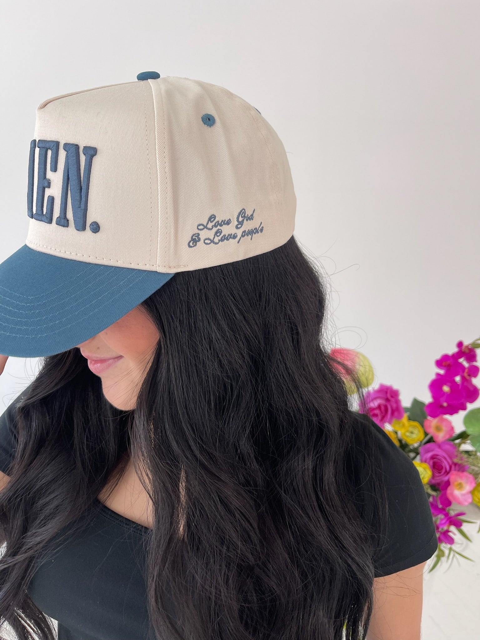 KenzKustomz AMEN. - Slate Blue Vintage Trucker Hat