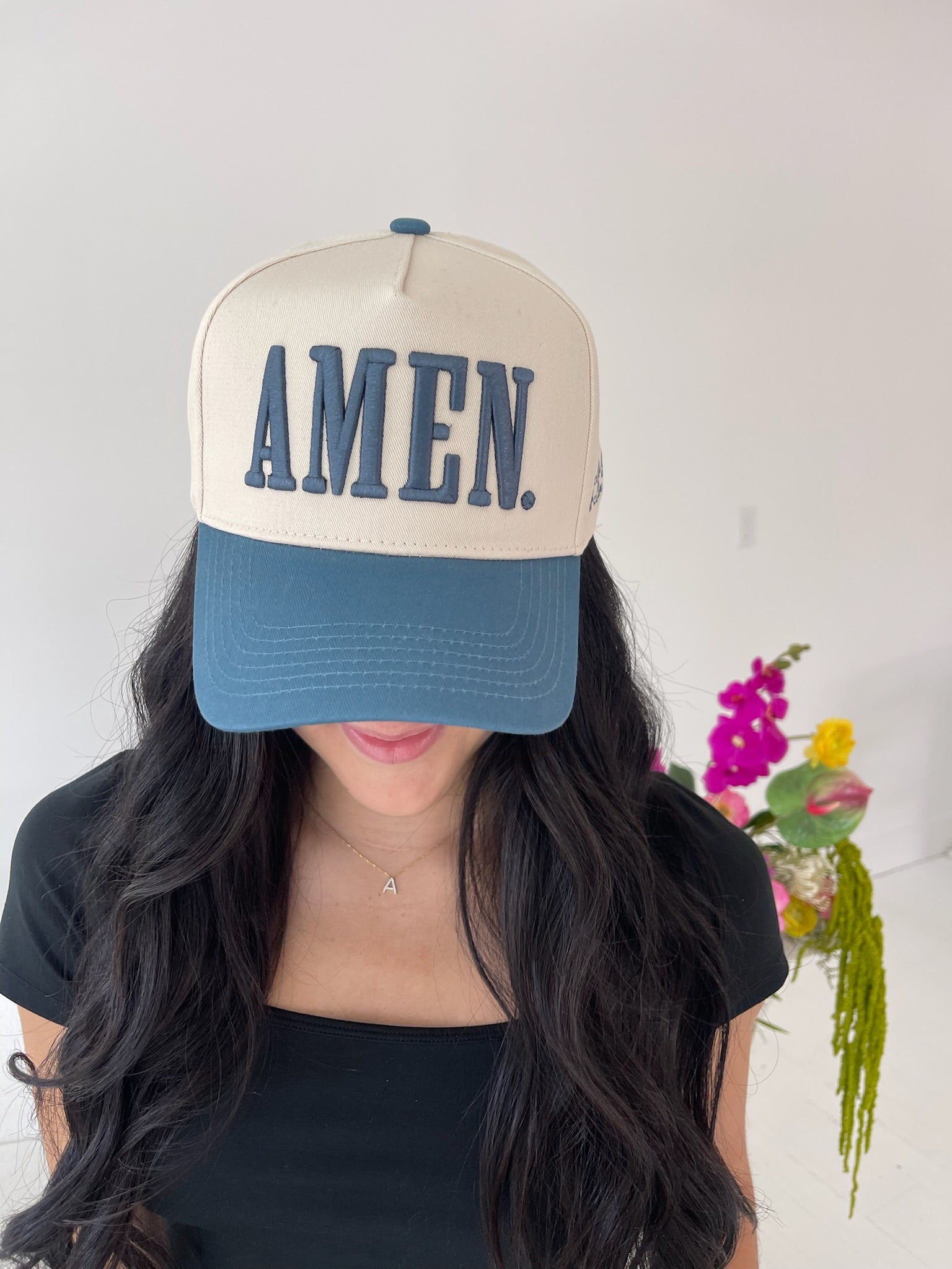 KenzKustomz AMEN. - Slate Blue Vintage Trucker Hat