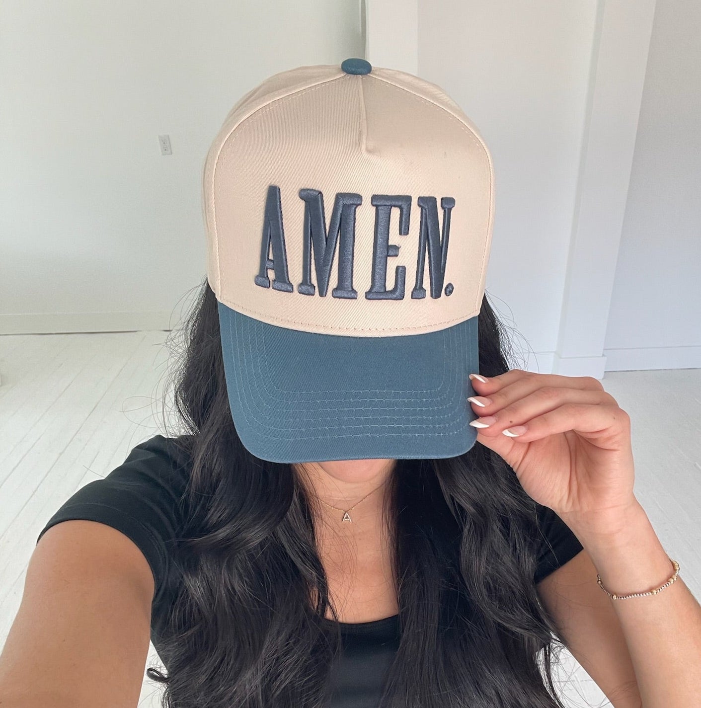 KenzKustomz AMEN. - Slate Blue Vintage Trucker Hat