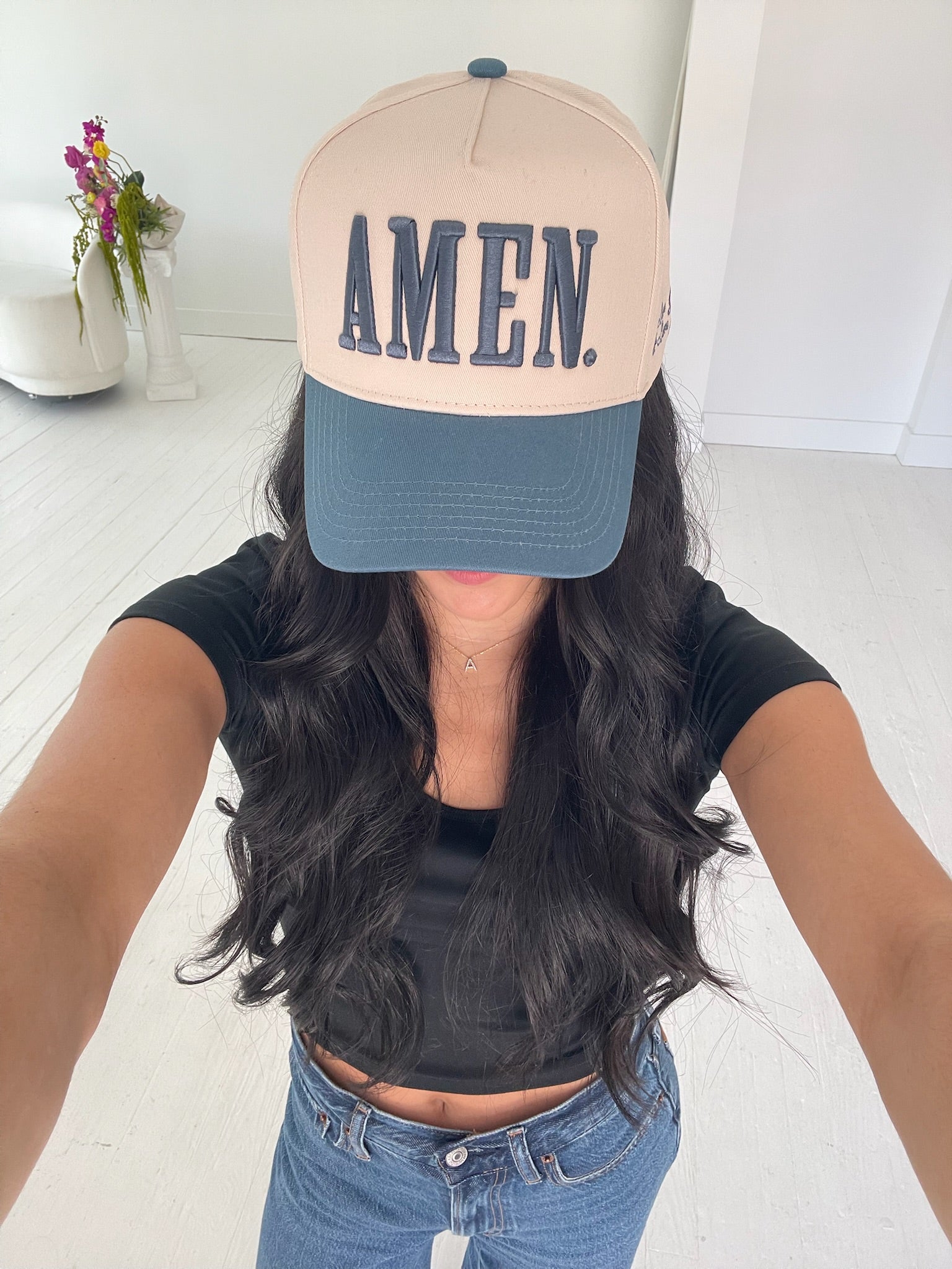 KenzKustomz AMEN. - Slate Blue Vintage Trucker Hat