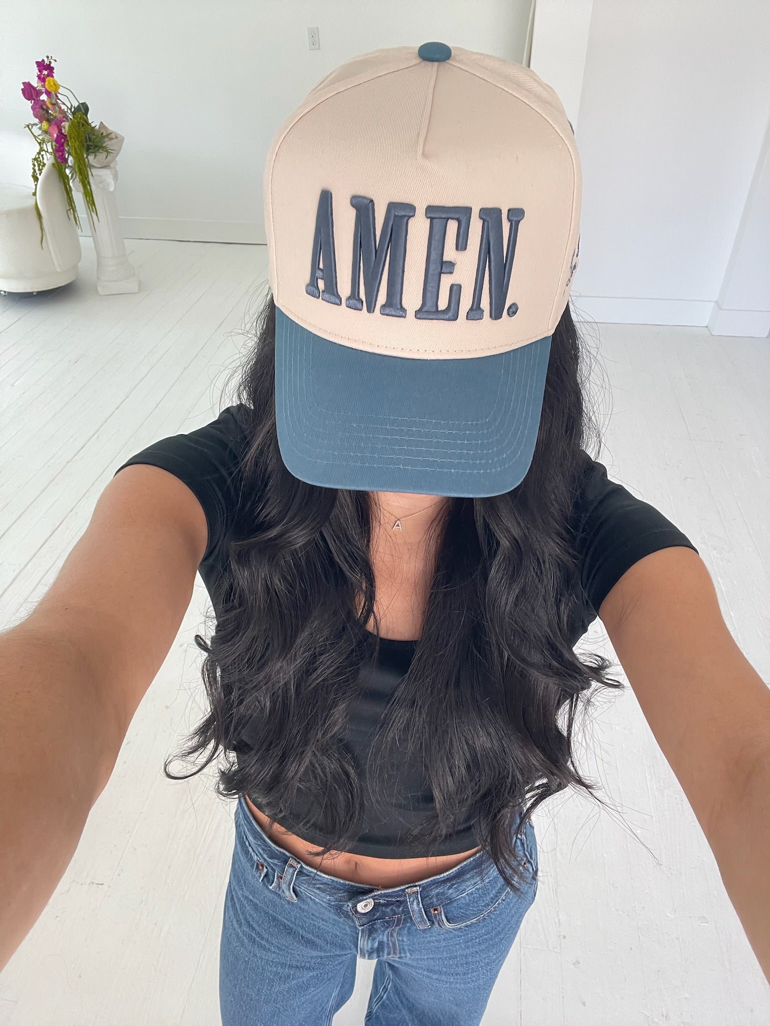 KenzKustomz AMEN. - Slate Blue Vintage Trucker Hat