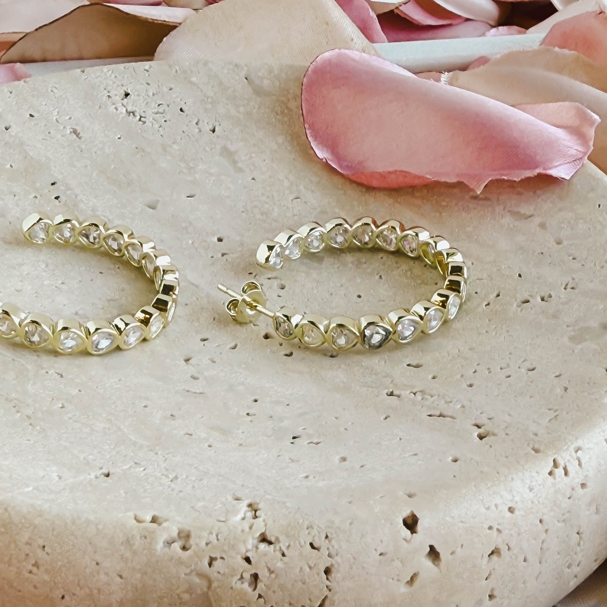 Rand Designs Bezel Heart Hoop