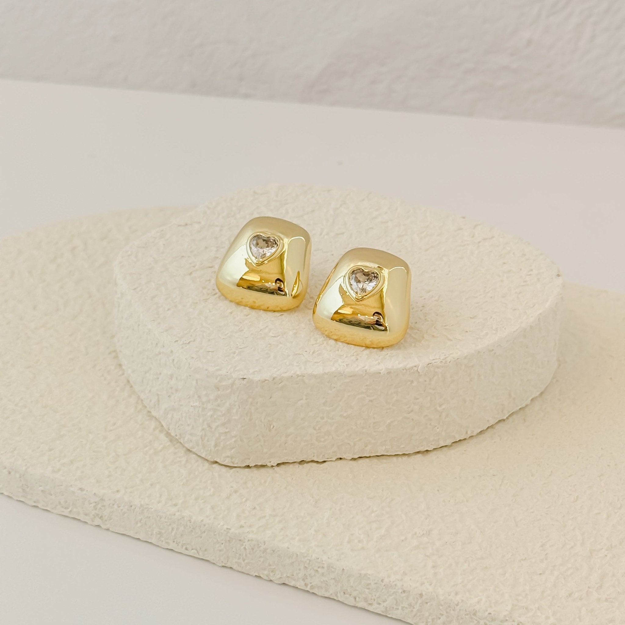 Rand Designs Dome Heart Stud Earrings