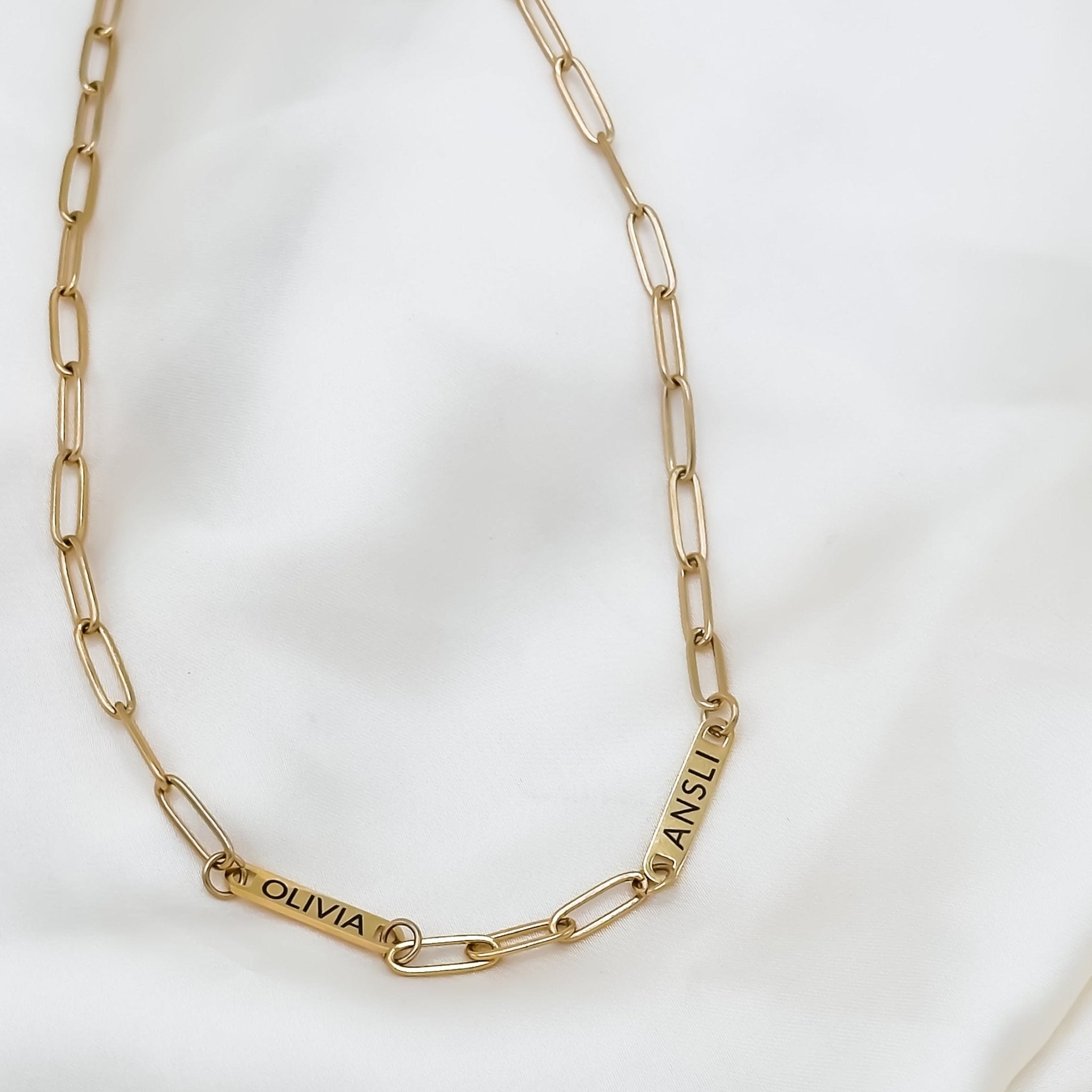 Rand Designs Custom Engraved Bar Paperclip Necklace