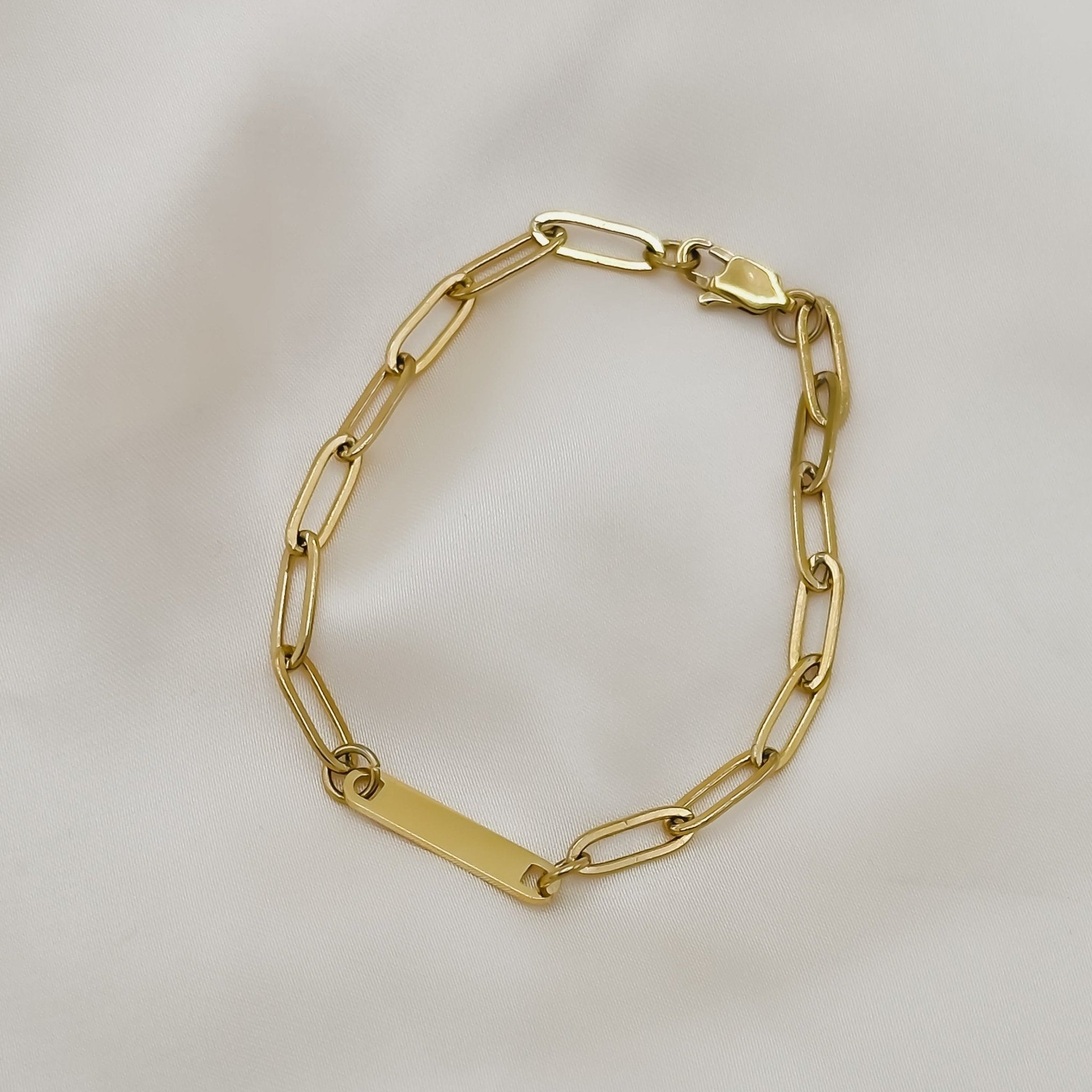 Rand Designs Custom Engraved Bar Paperclip Bracelet