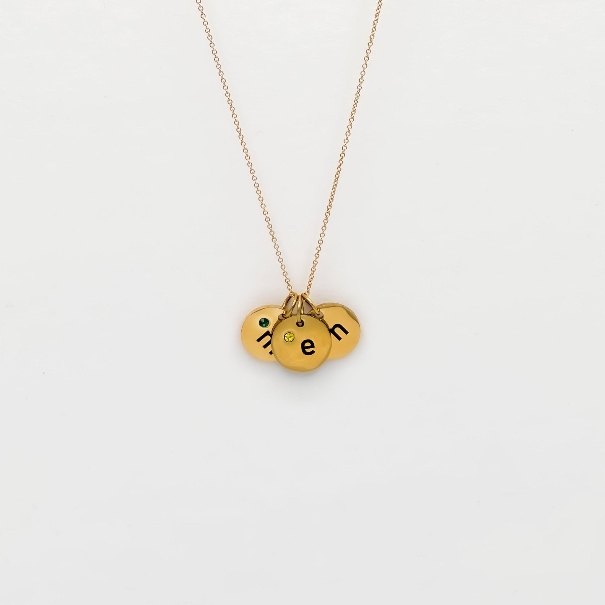 Rand Designs Custom Engraved Birthstone Disc Necklace