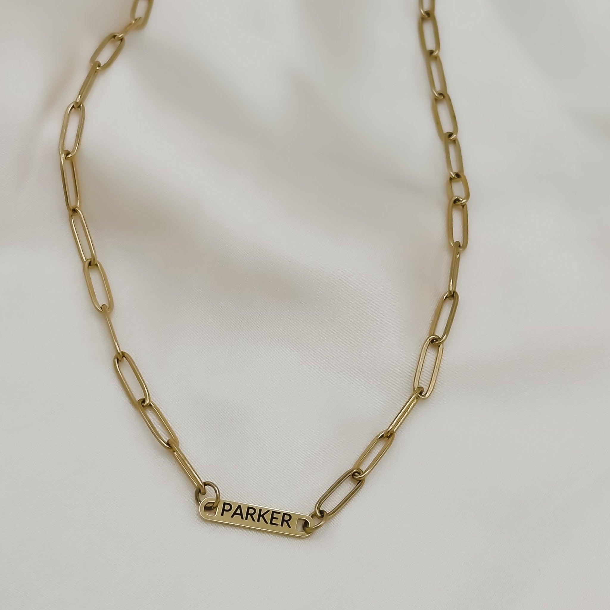 Rand Designs Custom Engraved Bar Paperclip Necklace
