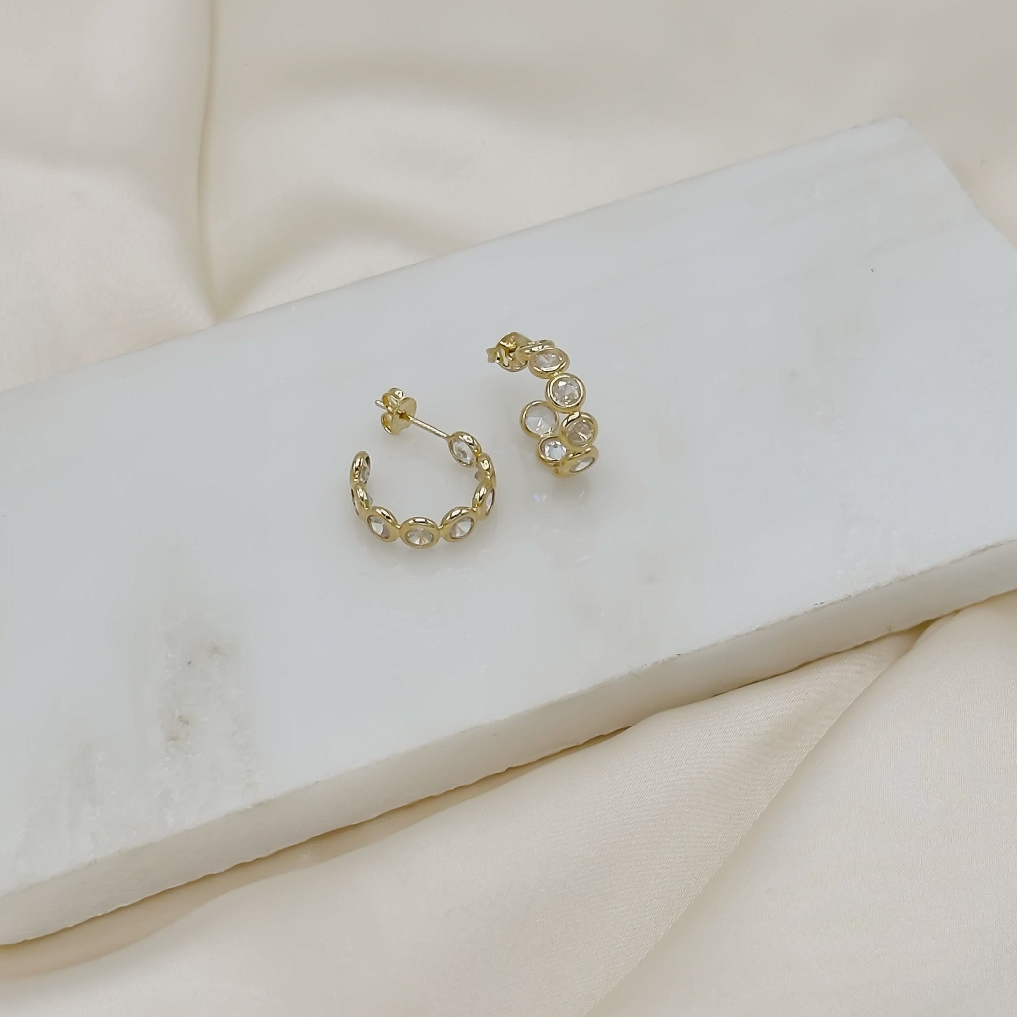 Rand Designs Gianna Bezel Hoop Earrings