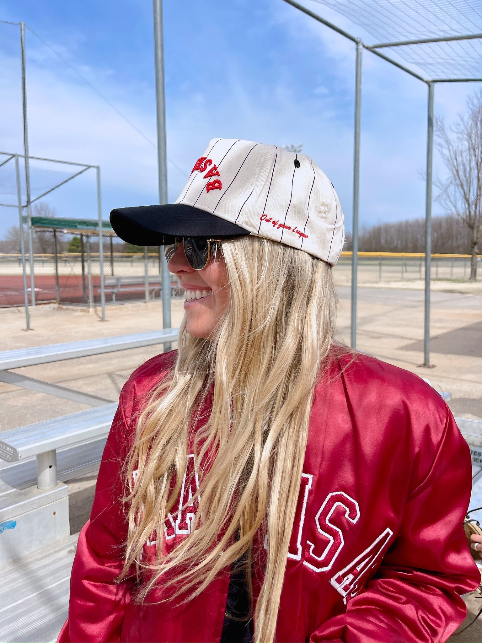 KenzKustomz BASEBALL - Red on Black Stripe Vintage Hat